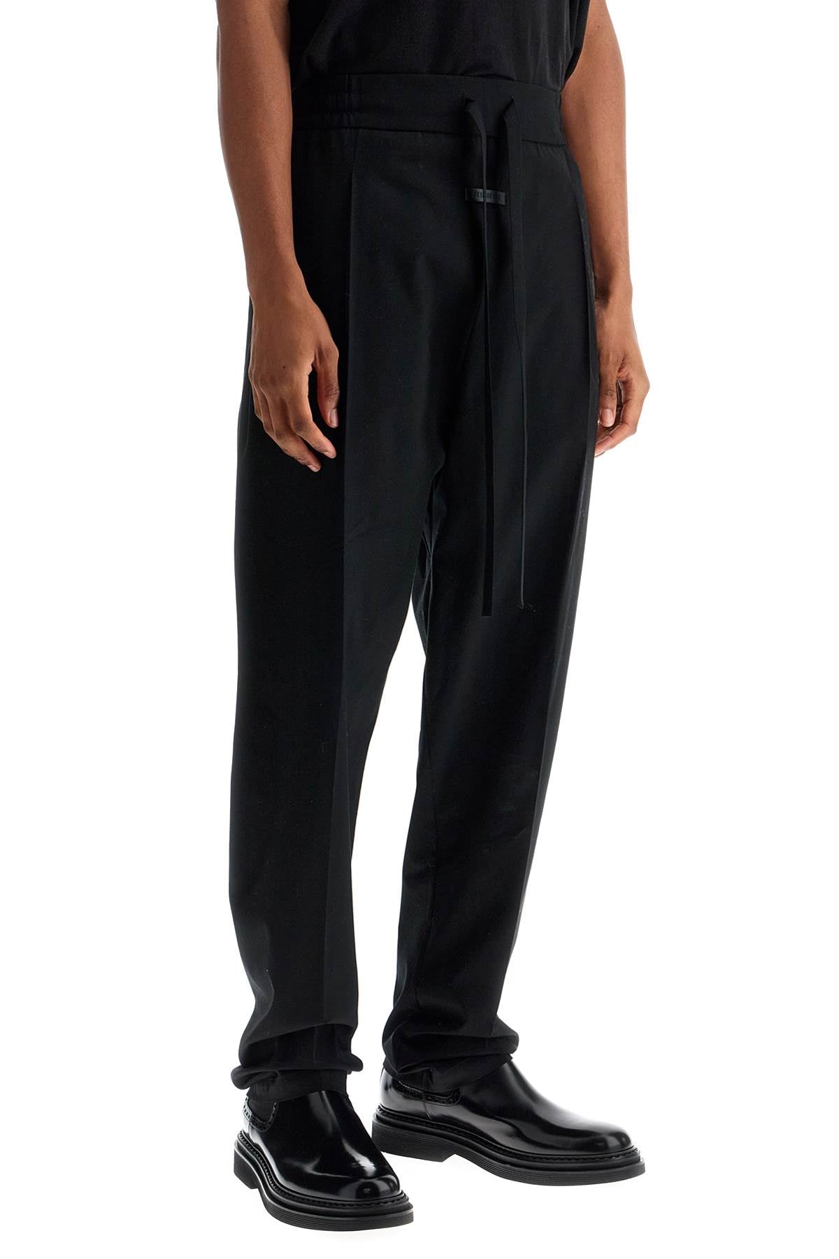 Fear Of God wide leg black cotton and wool pants image 1