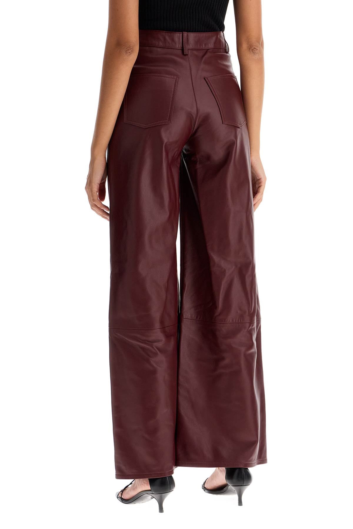 LouLou Studio Nappa Leather Figari Pants: Wide Leg, High Waist image 2