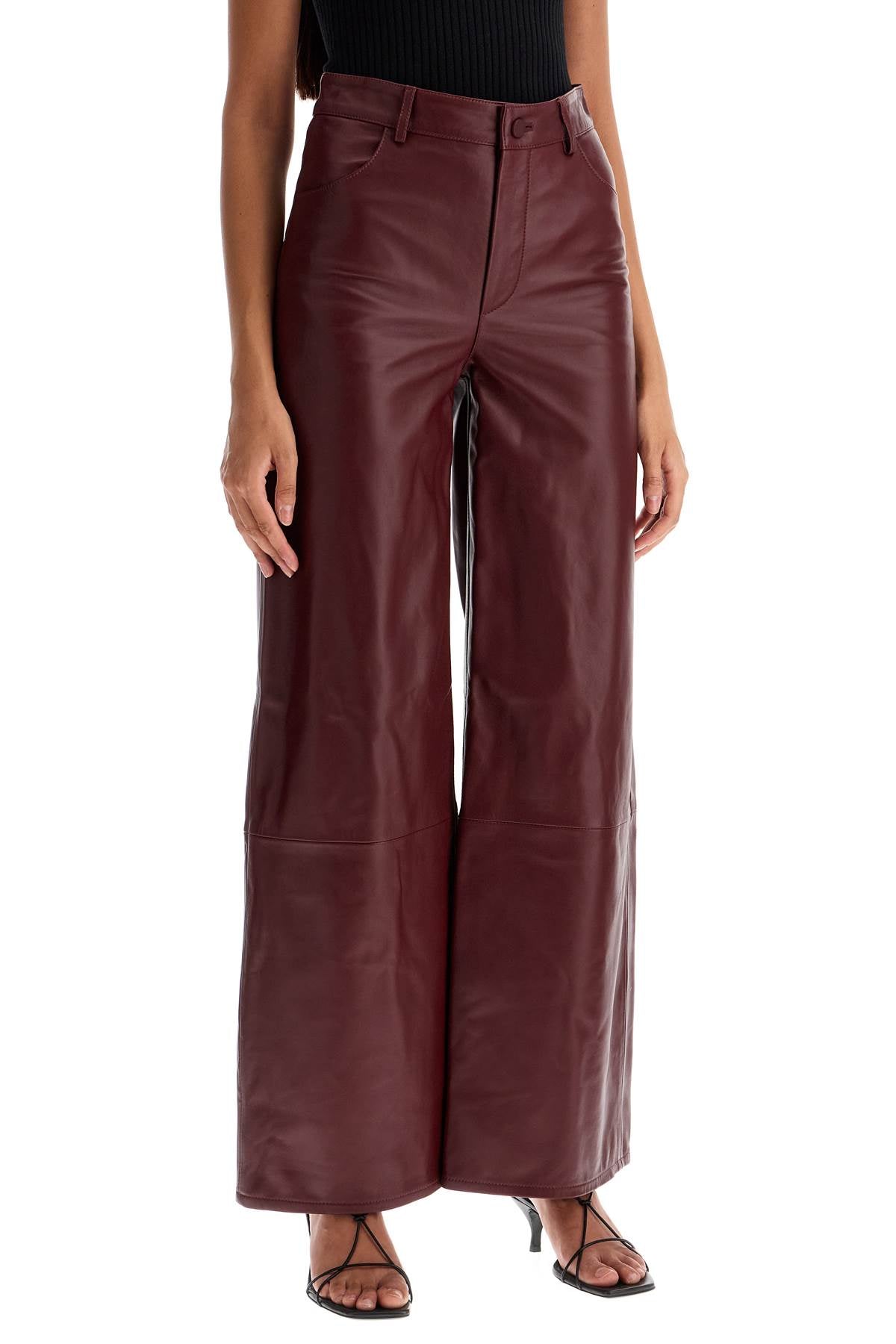 LouLou Studio Nappa Leather Figari Pants: Wide Leg, High Waist image 1