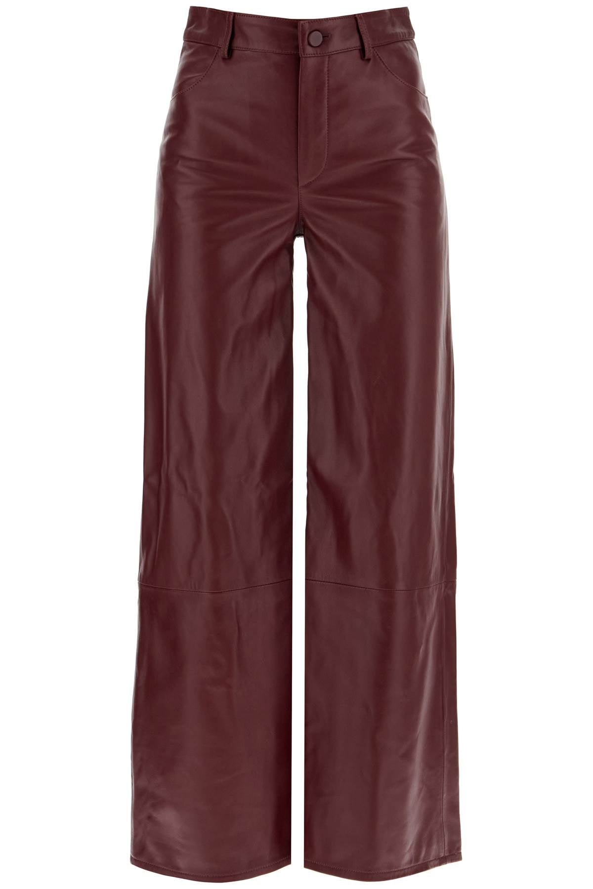 LouLou Studio Nappa Leather Figari Pants: Wide Leg, High Waist image 0