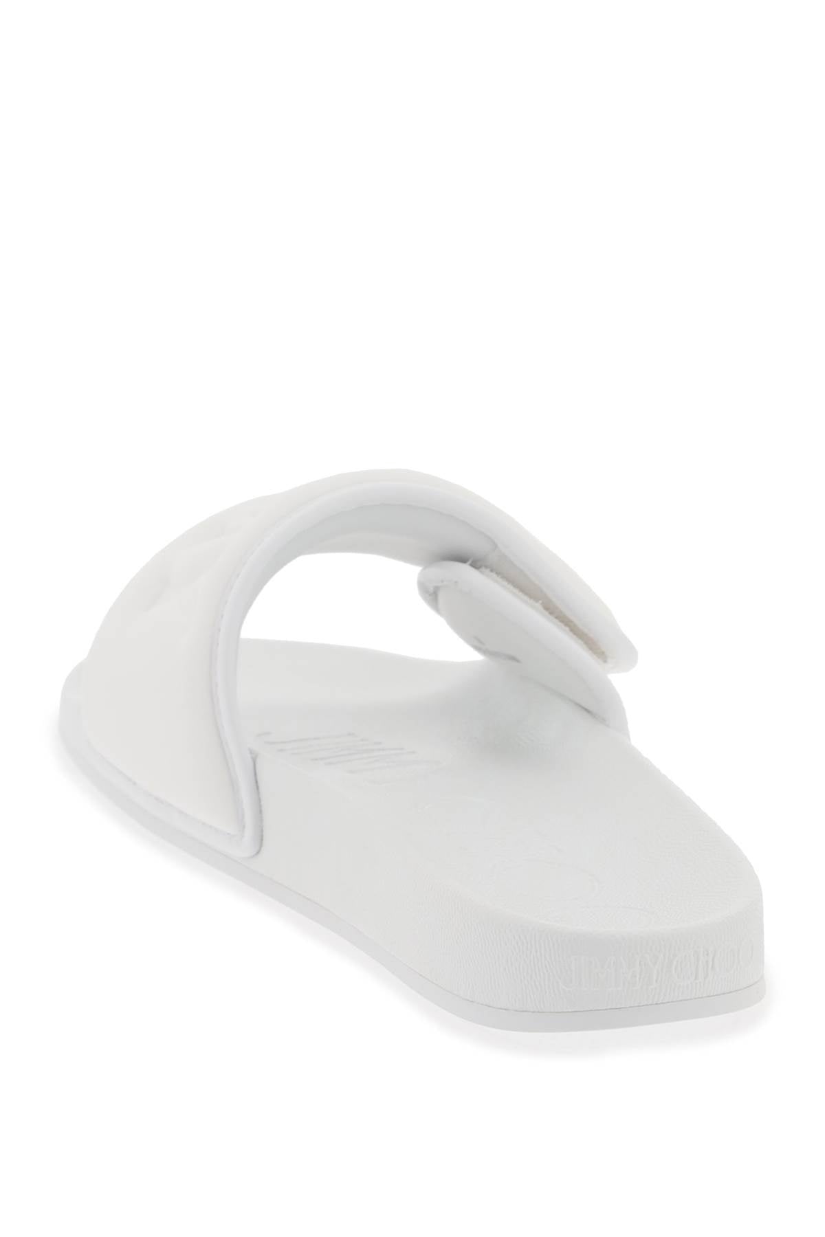 Jimmy Choo fitz slides with lycra logoed bang image 2