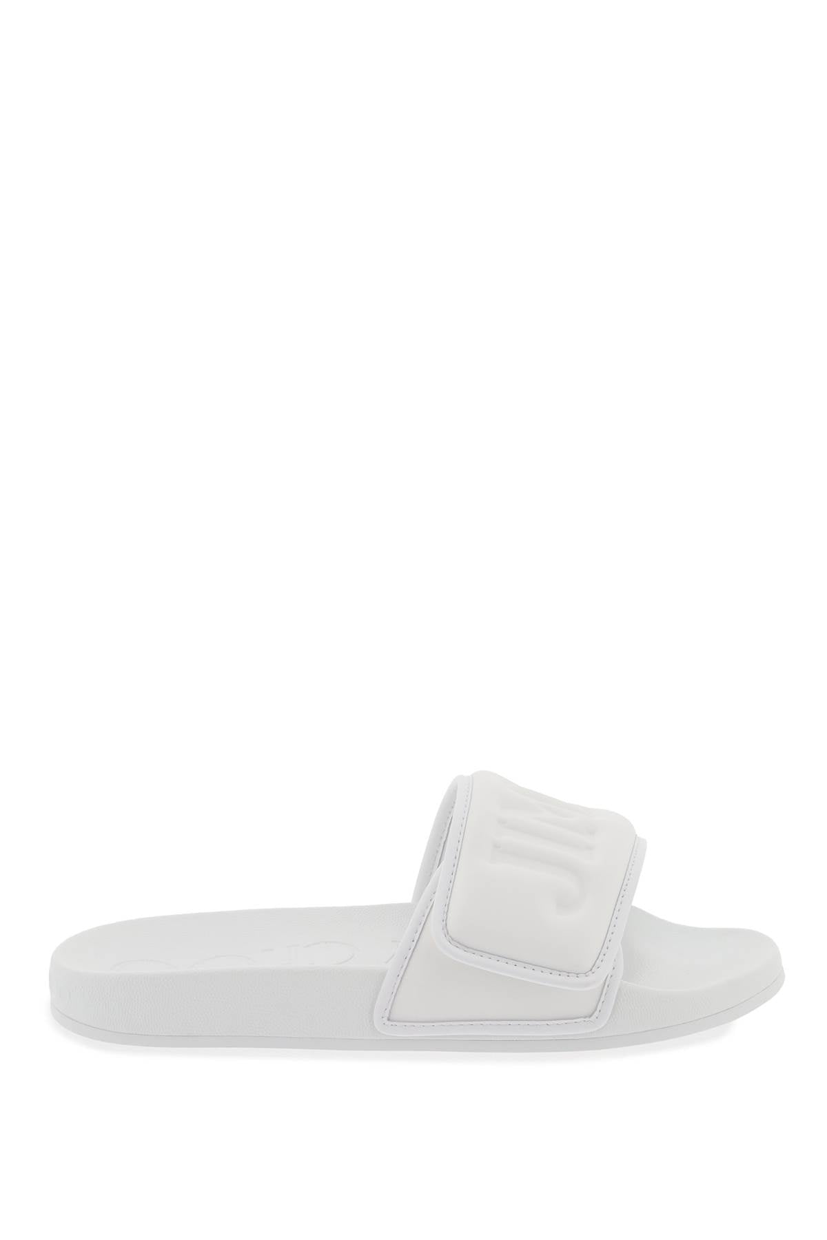 Jimmy Choo fitz slides with lycra logoed bang image 0