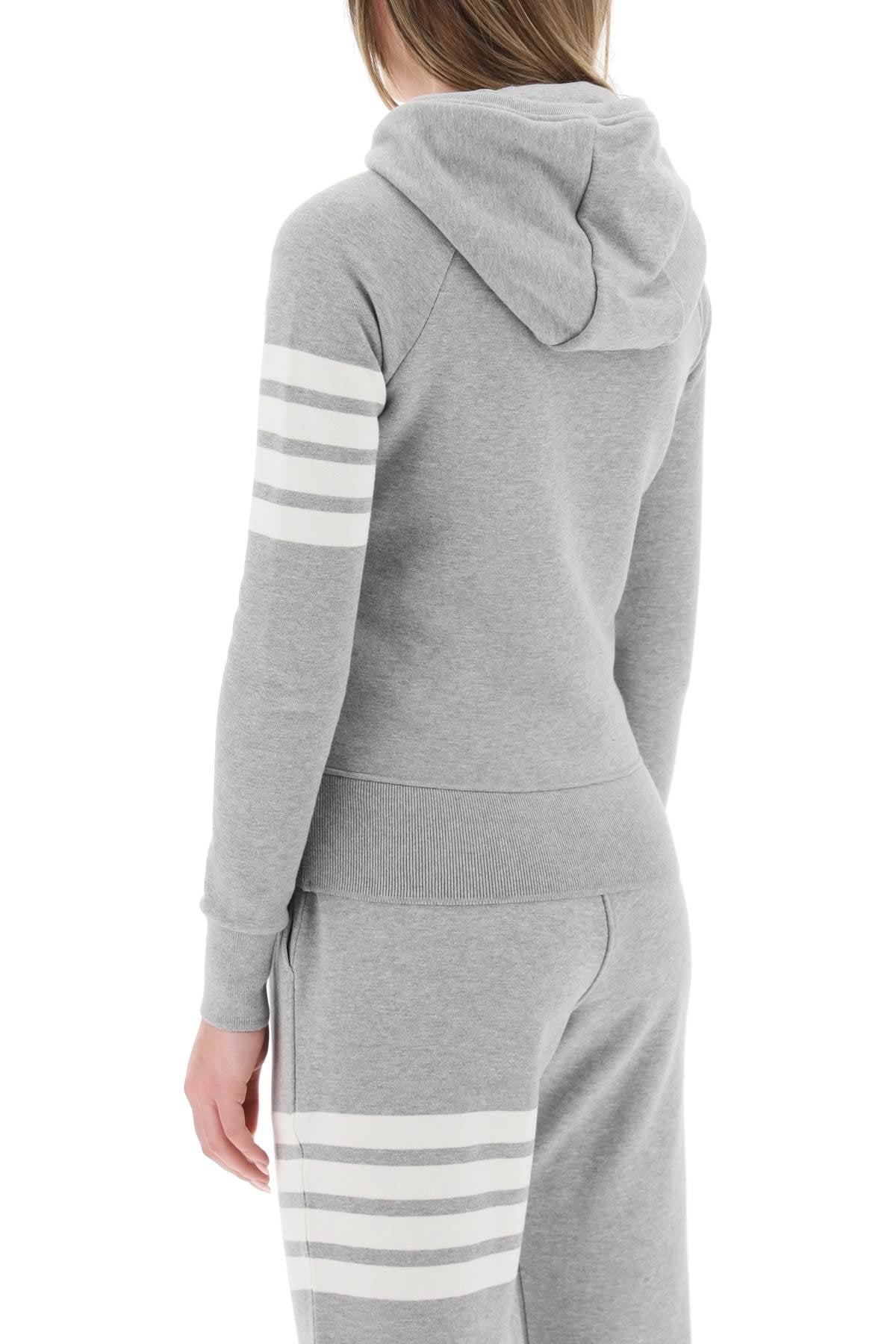 Thom Browne 4-Bar Full-Zip Hoodie in Cotton Jersey image 2