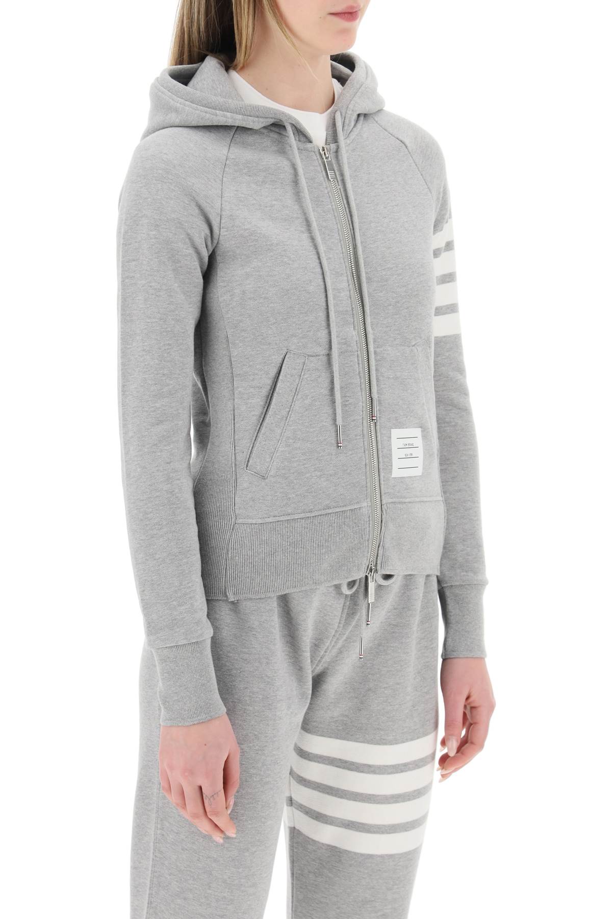 Thom Browne 4-Bar Full-Zip Hoodie in Cotton Jersey image 1