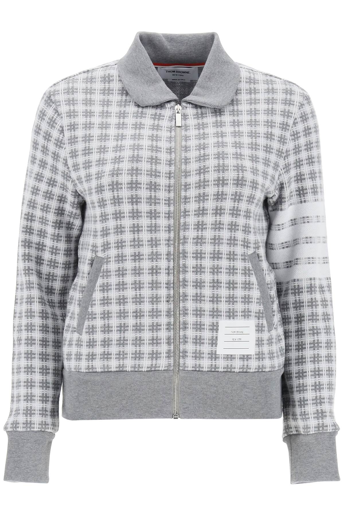 Thom Browne 4-bar sweatshirt in check knit image 0