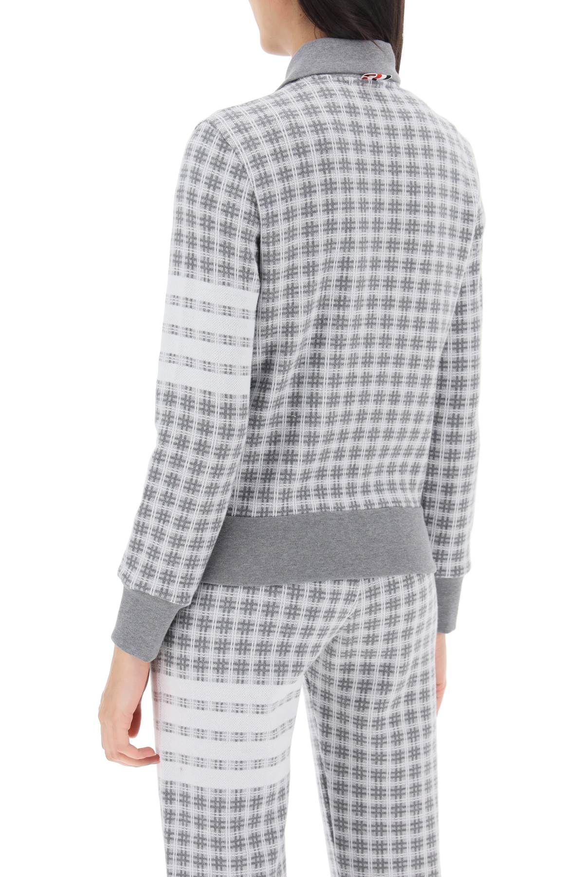 Thom Browne 4-bar sweatshirt in check knit image 2