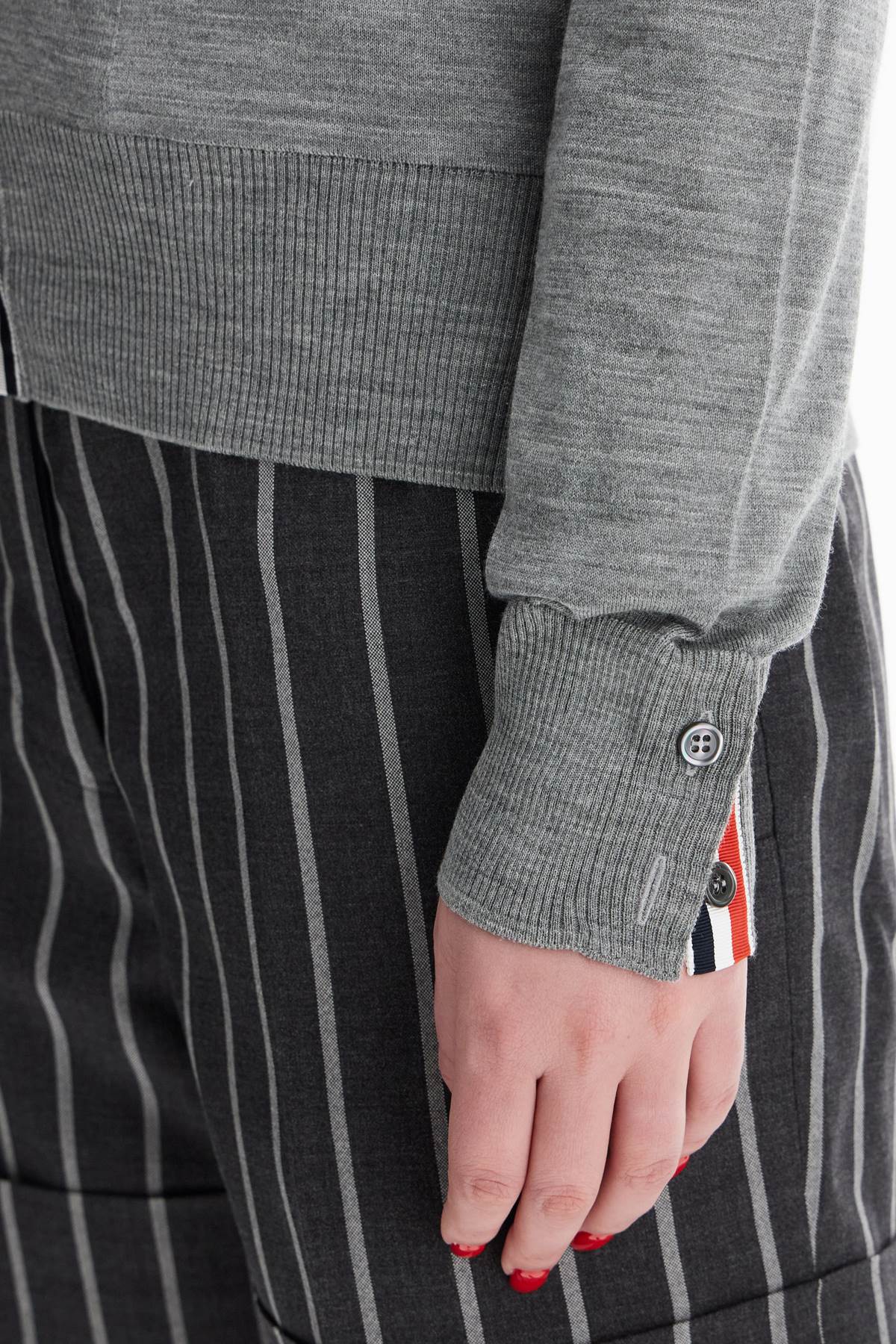 Thom Browne 4-Bar Melange Wool Cardigan image 3