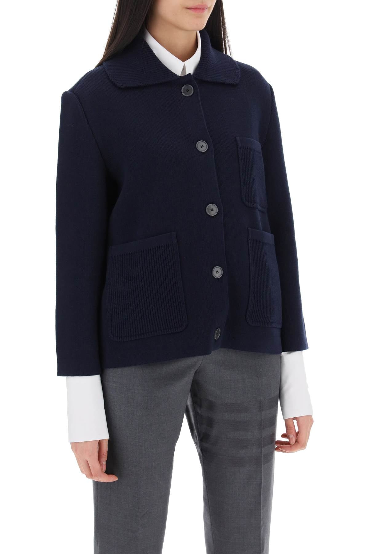 Thom Browne cotton-cashmere knit jacket image 1