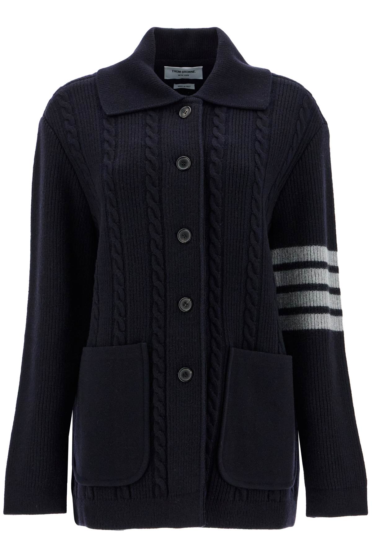 Thom Browne "4-bar heavy knit cardigan image 0