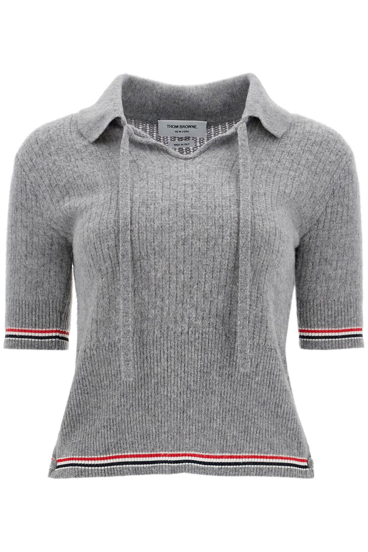 Thom Browne Short-Sleeve Merino Wool Polo Shirt image 0