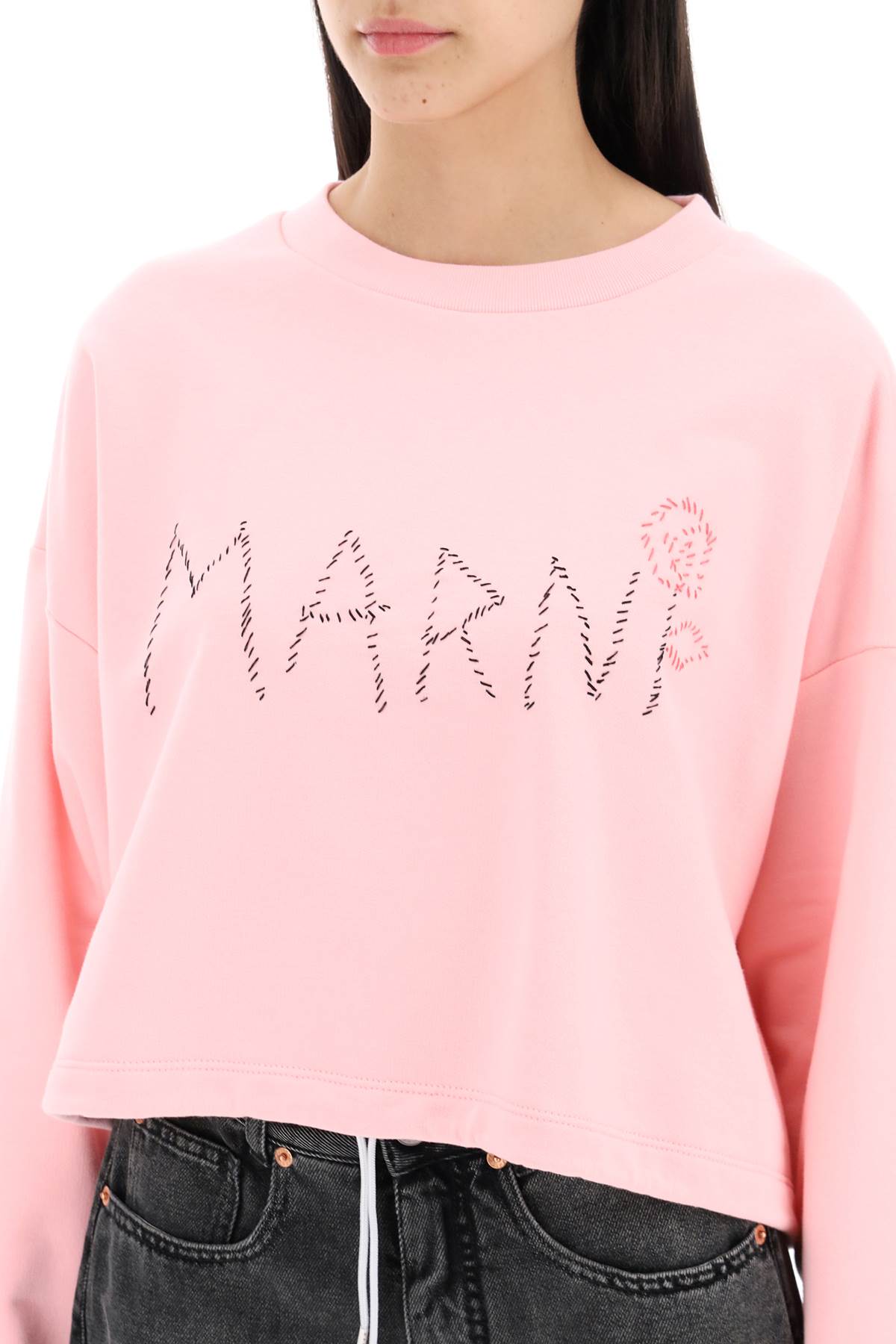 Marni "organic cotton sweatshirt with hand-embroid image 3