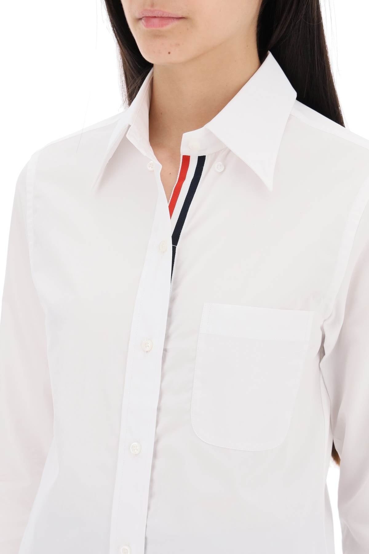 Thom Browne Fitted Poplin Shirt with Name Tag image 3