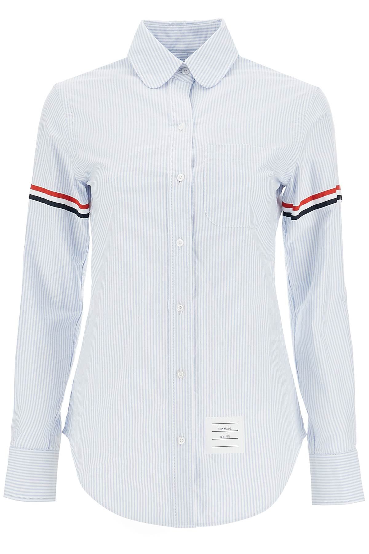 Thom Browne Oxford Cotton Shirt with Tricolor Grosgrain Inserts image 0