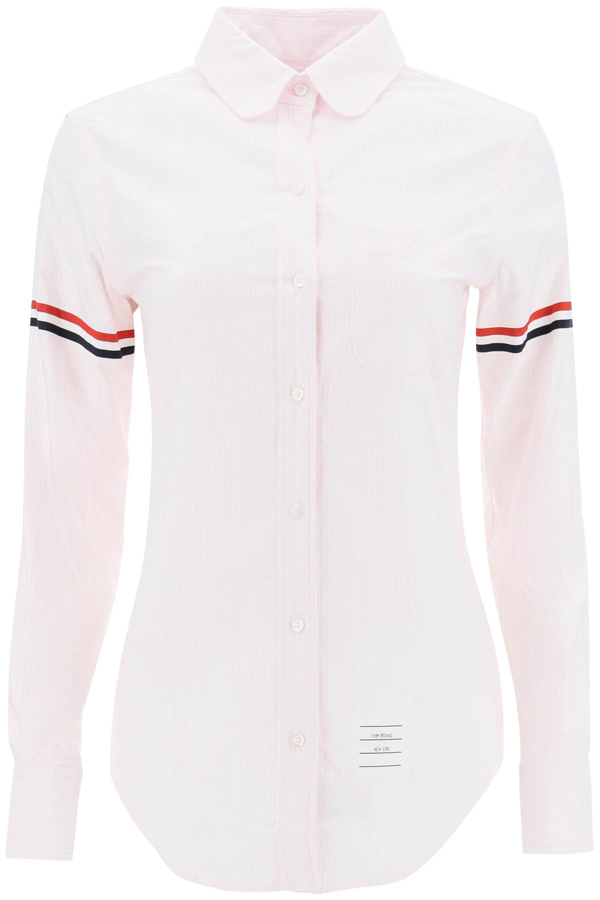 Thom Browne Oxford Cotton Shirt with Tricolor Grosgrain Inserts image 0