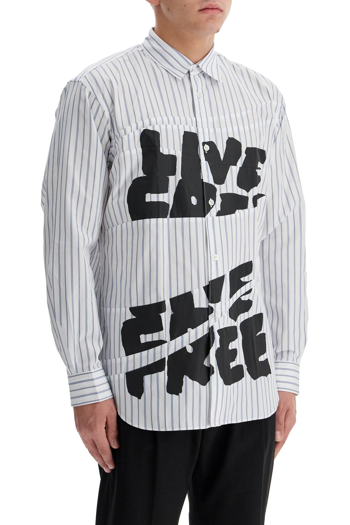 Comme des Garçons SHIRT 'Live Free' Printed Cotton Poplin Shirt image 1