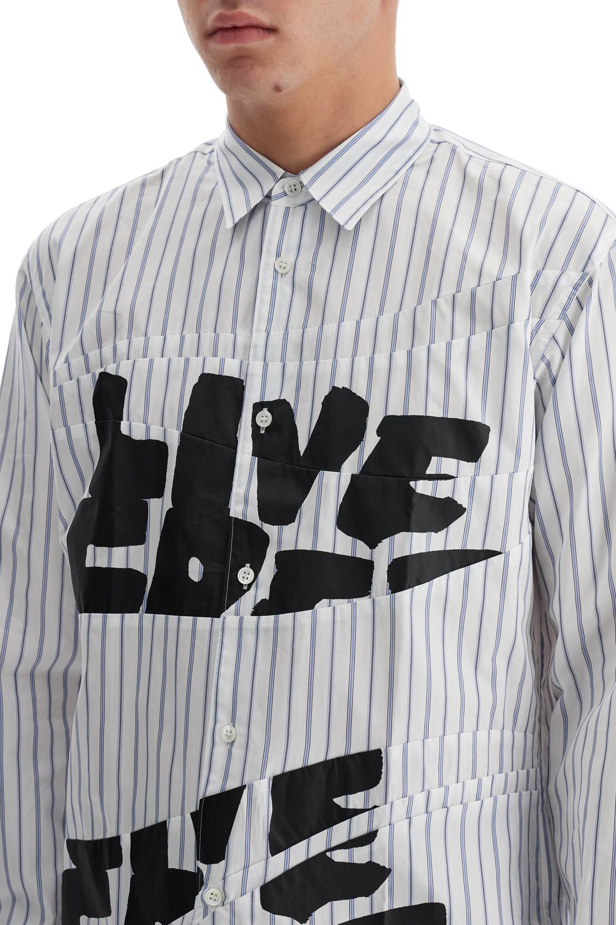 Comme des Garçons SHIRT 'Live Free' Printed Cotton Poplin Shirt image 3