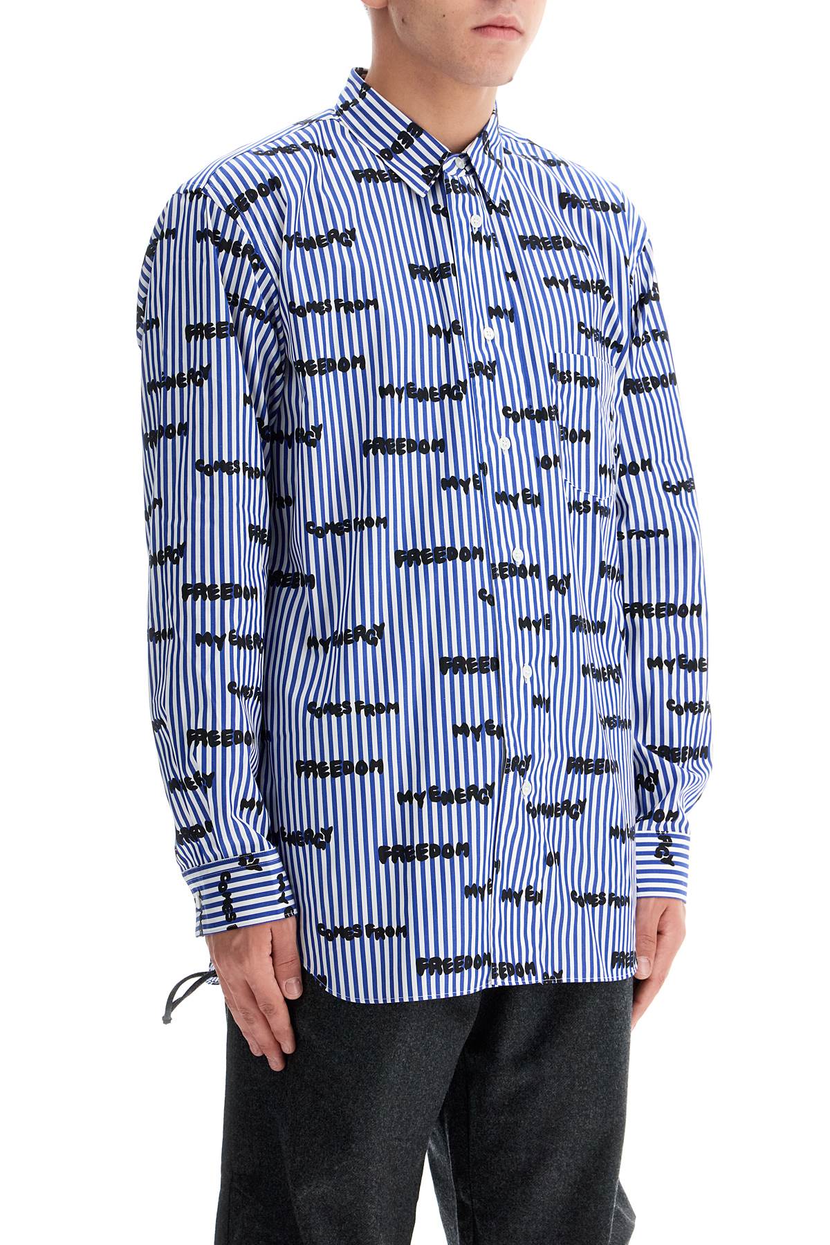 Comme des Garçons Shirt Striped Printed Cotton Shirt image 1