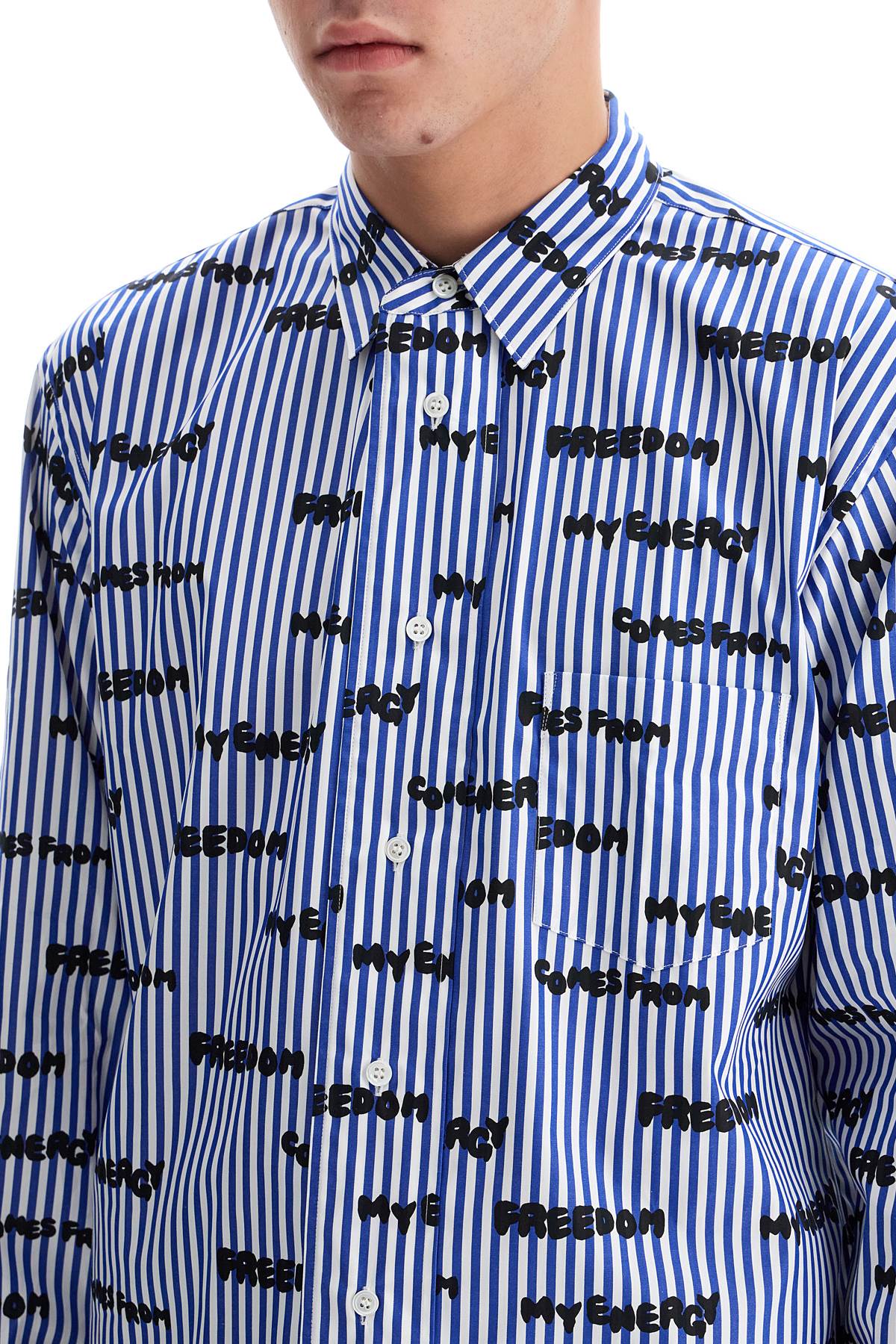 Comme des Garçons Shirt Striped Printed Cotton Shirt image 3