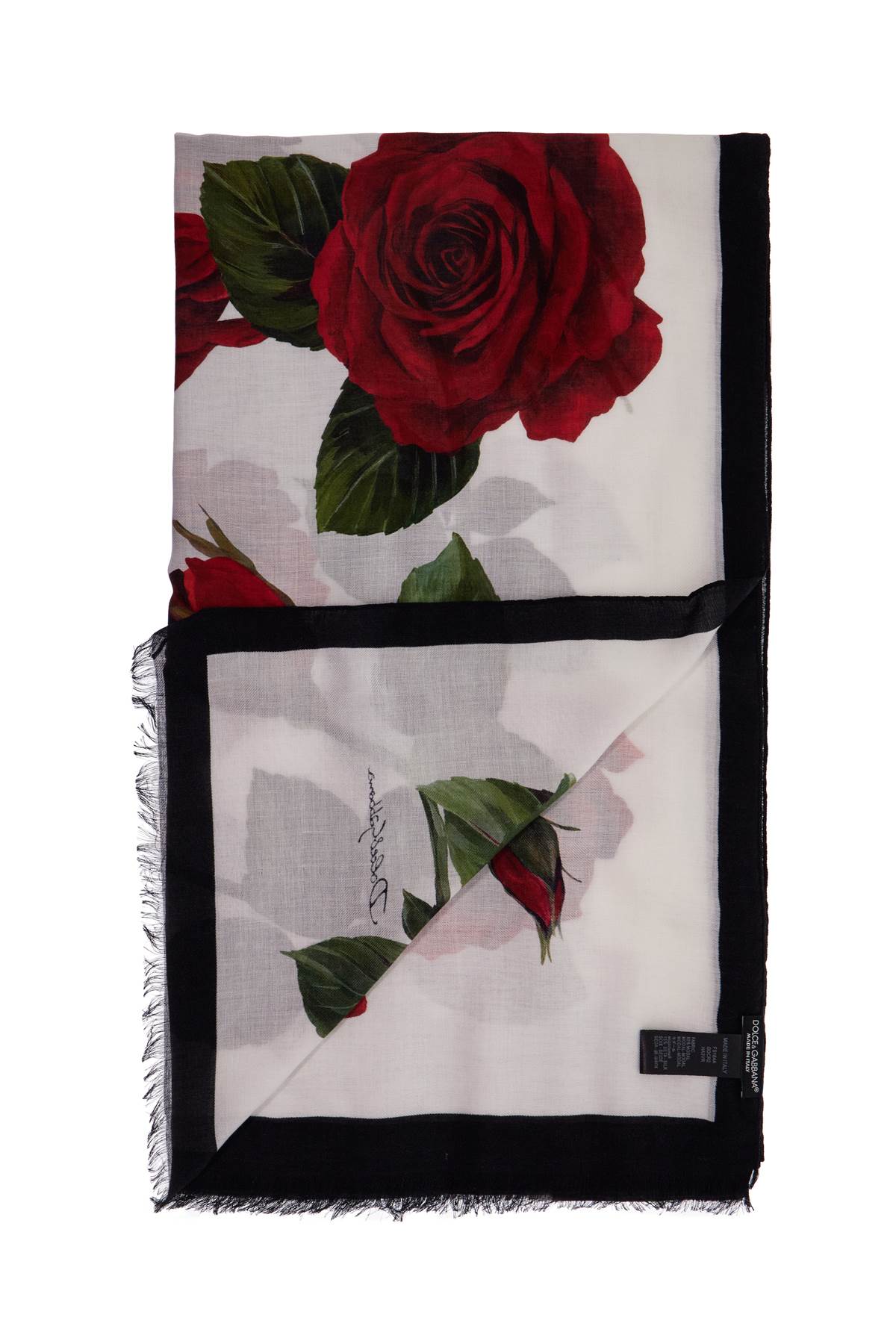 Dolce & Gabbana Rose Print Silk Blend Scarf for Women image 1