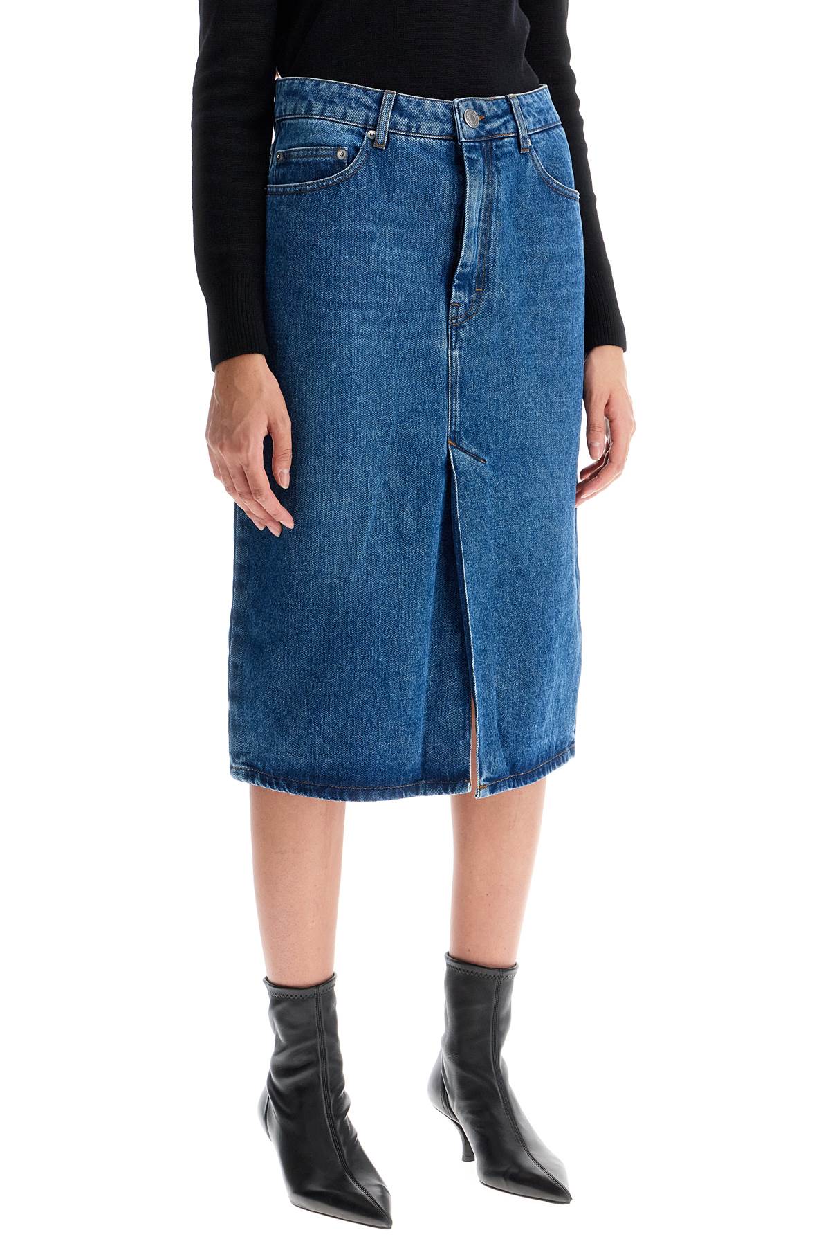 Ami Alexandre Mattiussi Denim Midi Skirt image 1