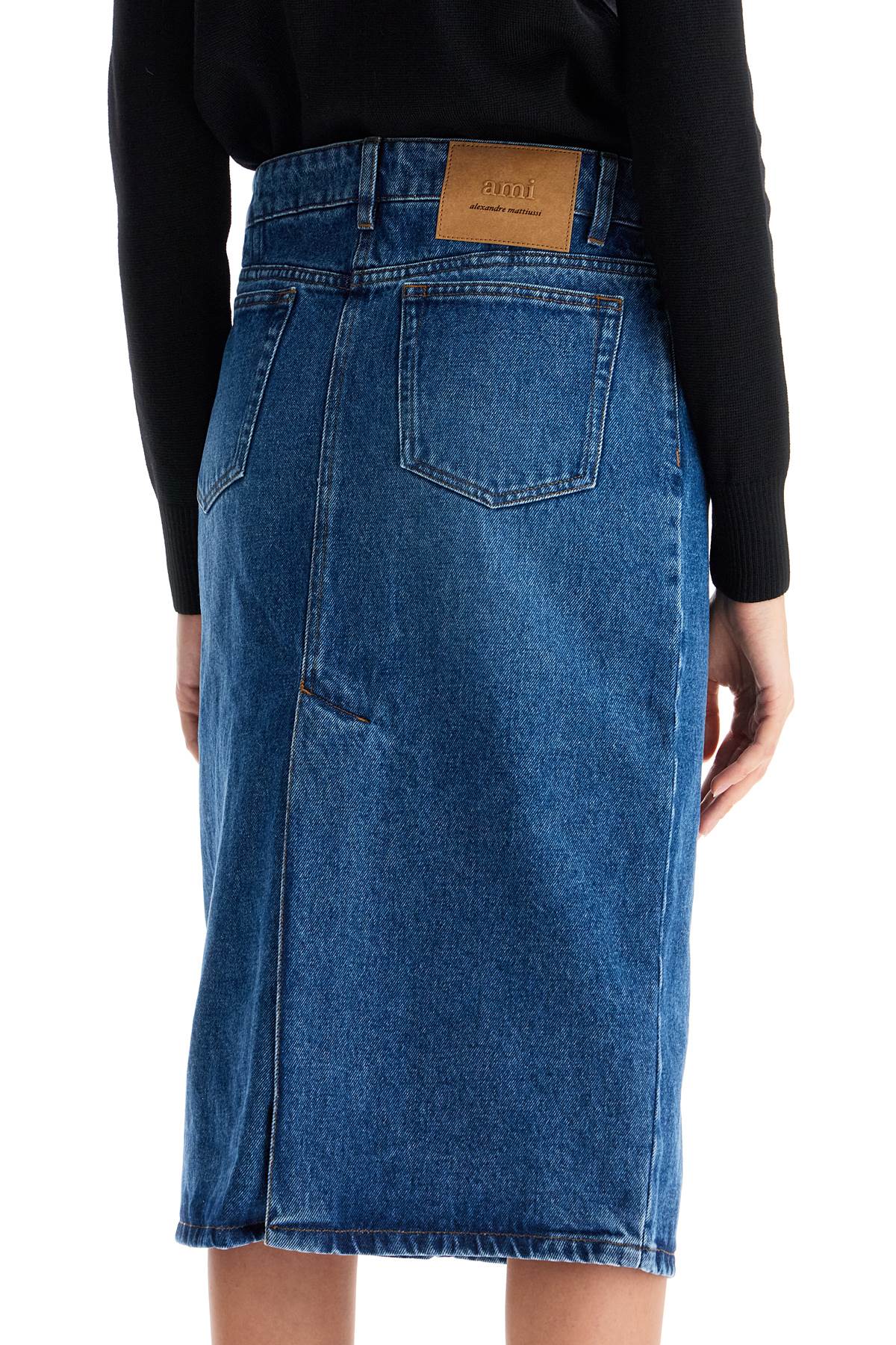 Ami Alexandre Mattiussi Denim Midi Skirt image 3