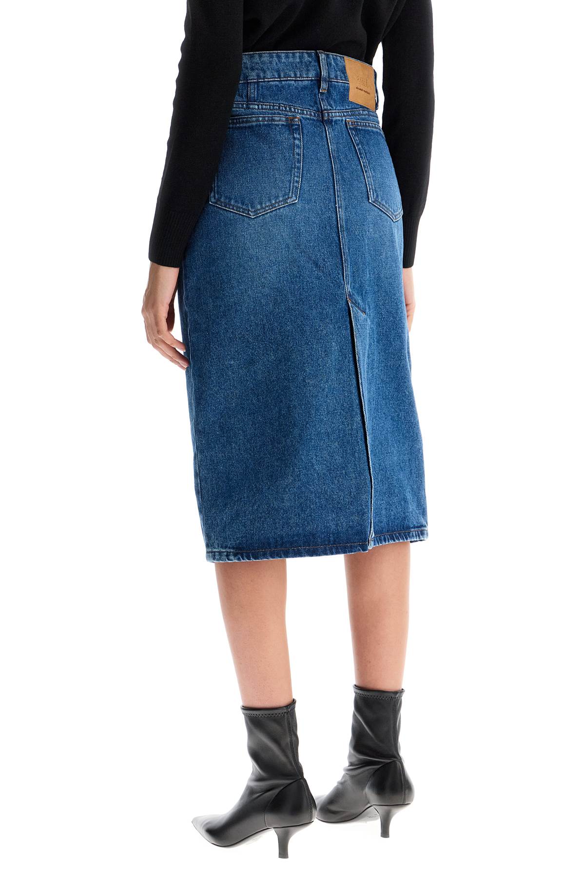 Ami Alexandre Mattiussi Denim Midi Skirt image 2