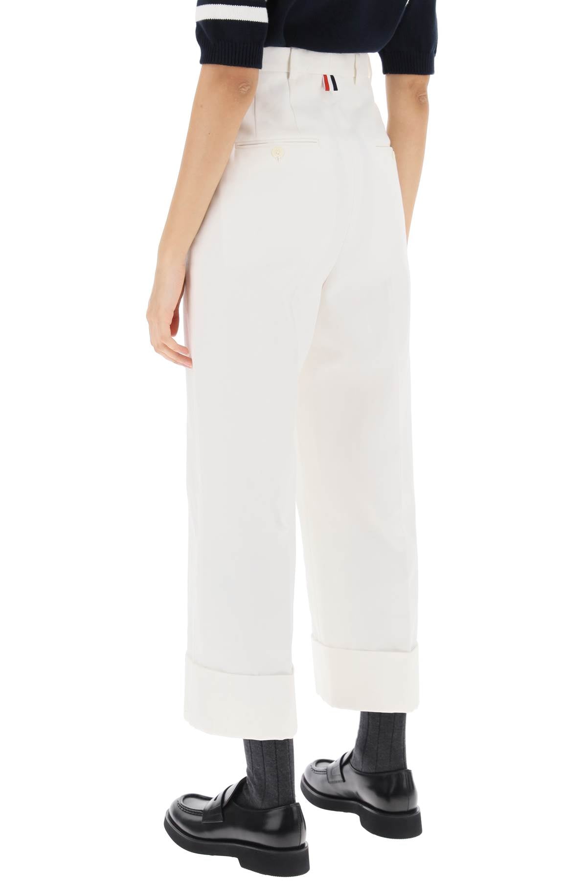 Thom Browne Cropped Wide Leg Cotton Canvas Jeans image 2