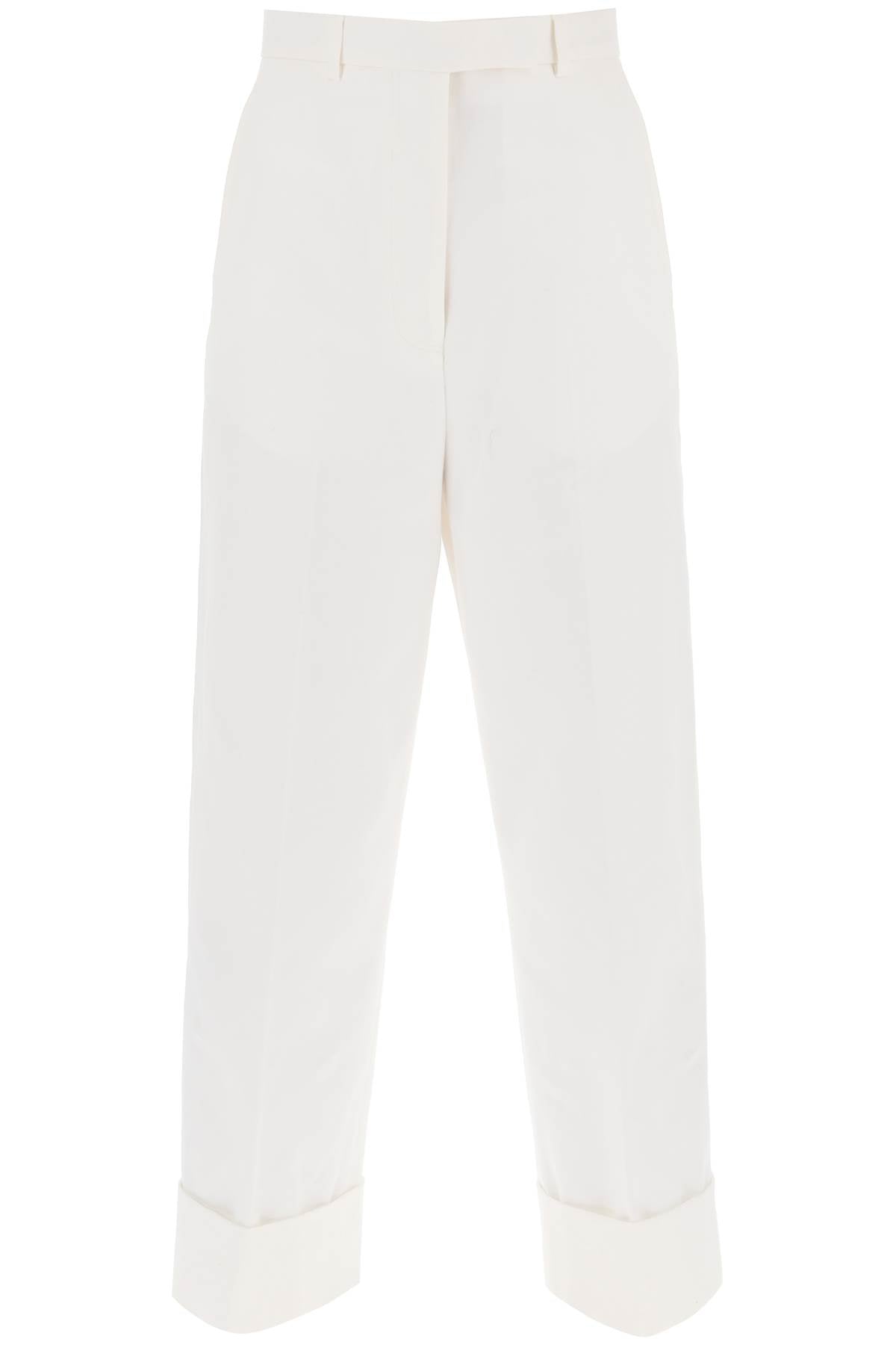 Thom Browne Cropped Wide Leg Cotton Canvas Jeans image 0