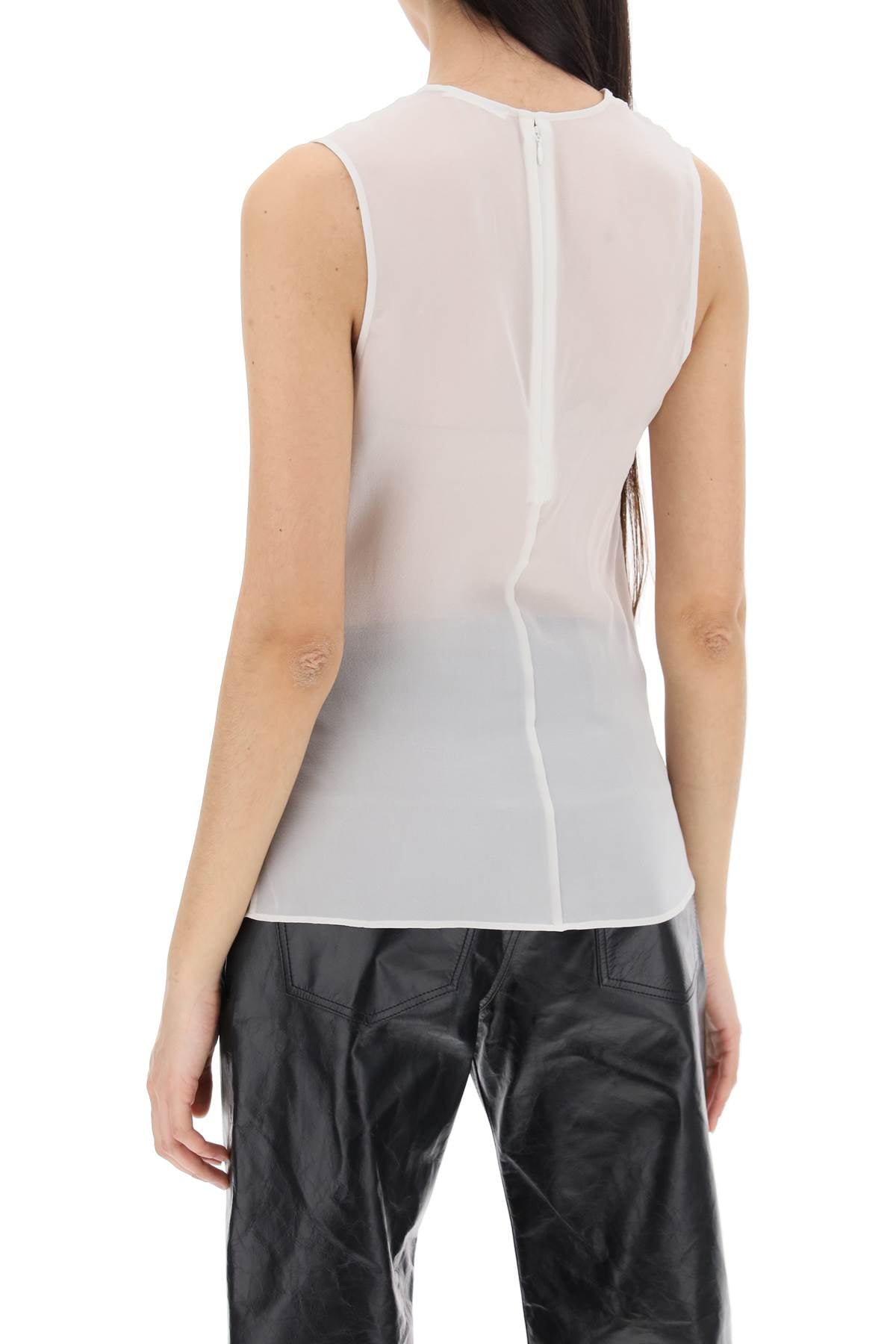 AMI ALEXANDRE MATIUSSI sleeveless silk top in image 2