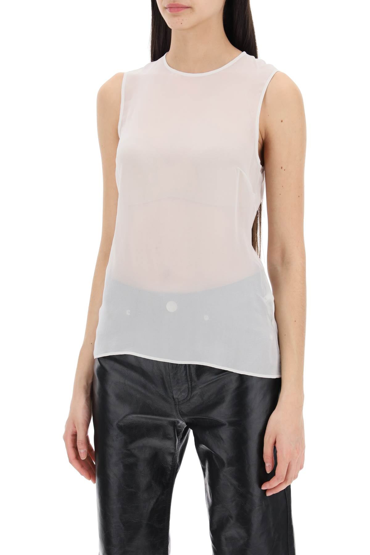 AMI ALEXANDRE MATIUSSI sleeveless silk top in image 3