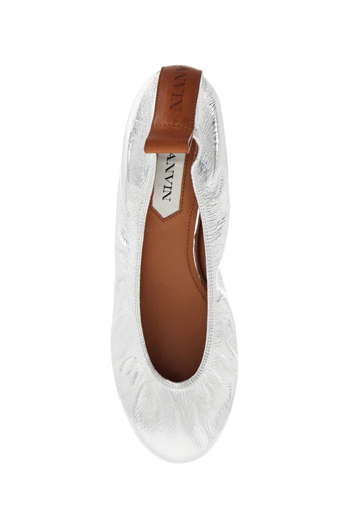 Lanvin Laminate Leather Ballet Flats with Logo Detail image 1