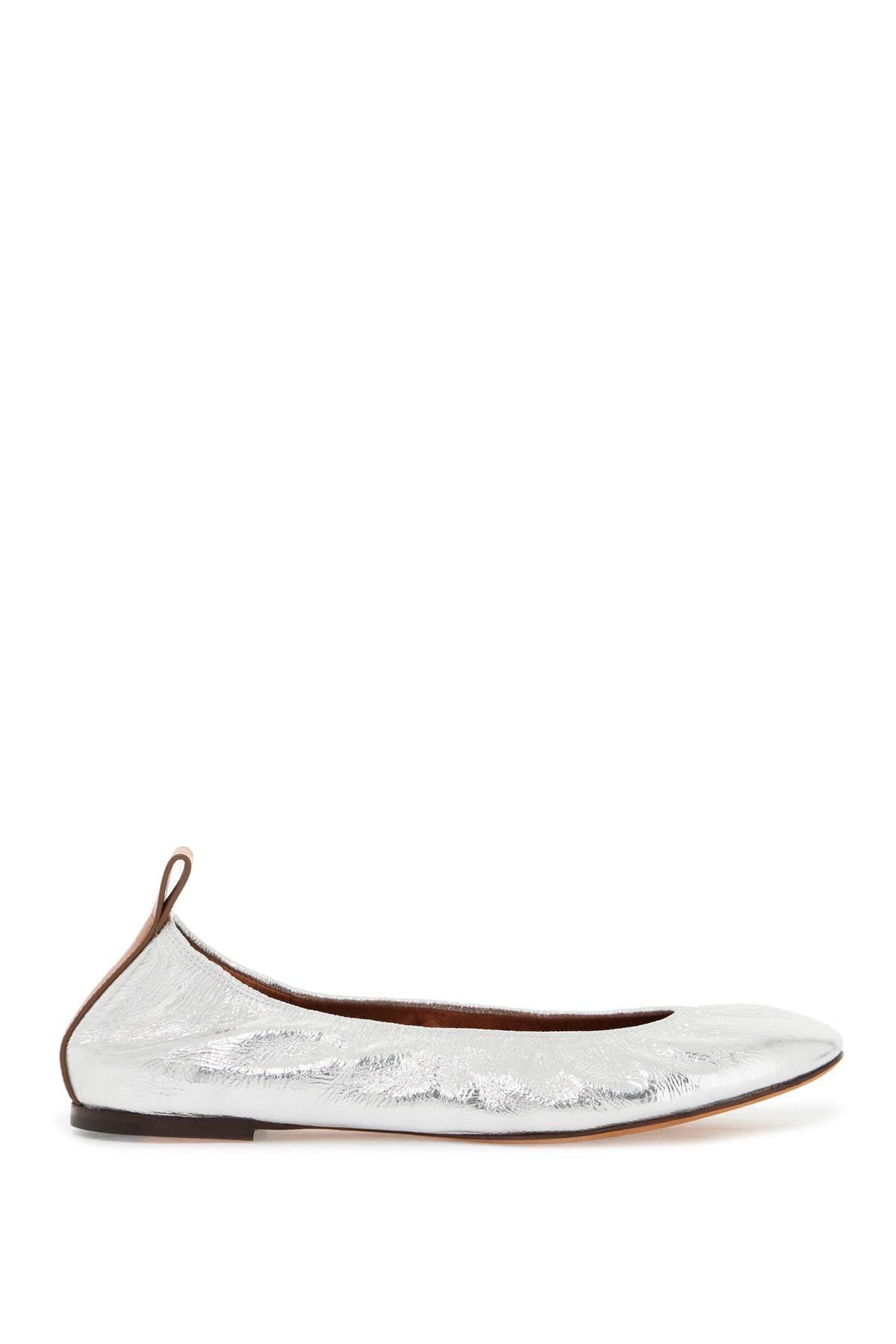 Lanvin Laminate Leather Ballerina Flats with Logo Detail image 0