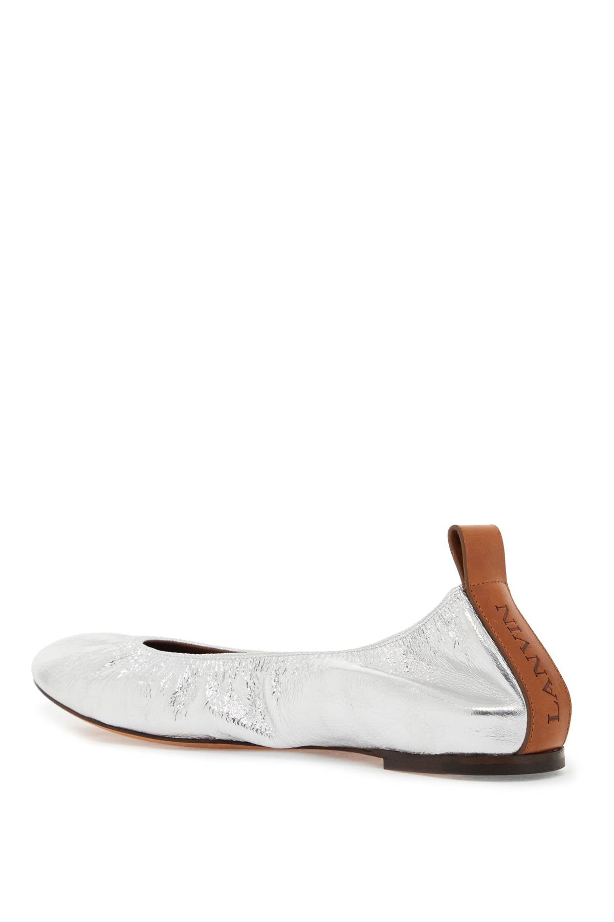 Lanvin Laminate Leather Ballerina Flats with Logo Detail image 2