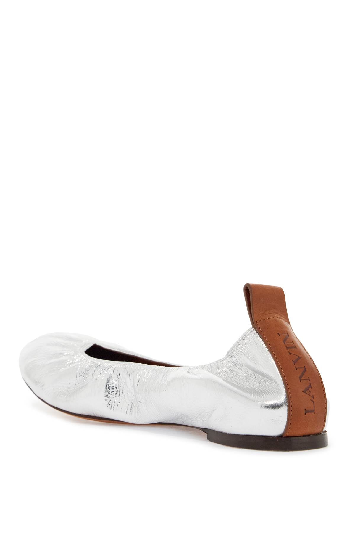 Lanvin Laminate Leather Ballet Flats with Logo Detail image 2