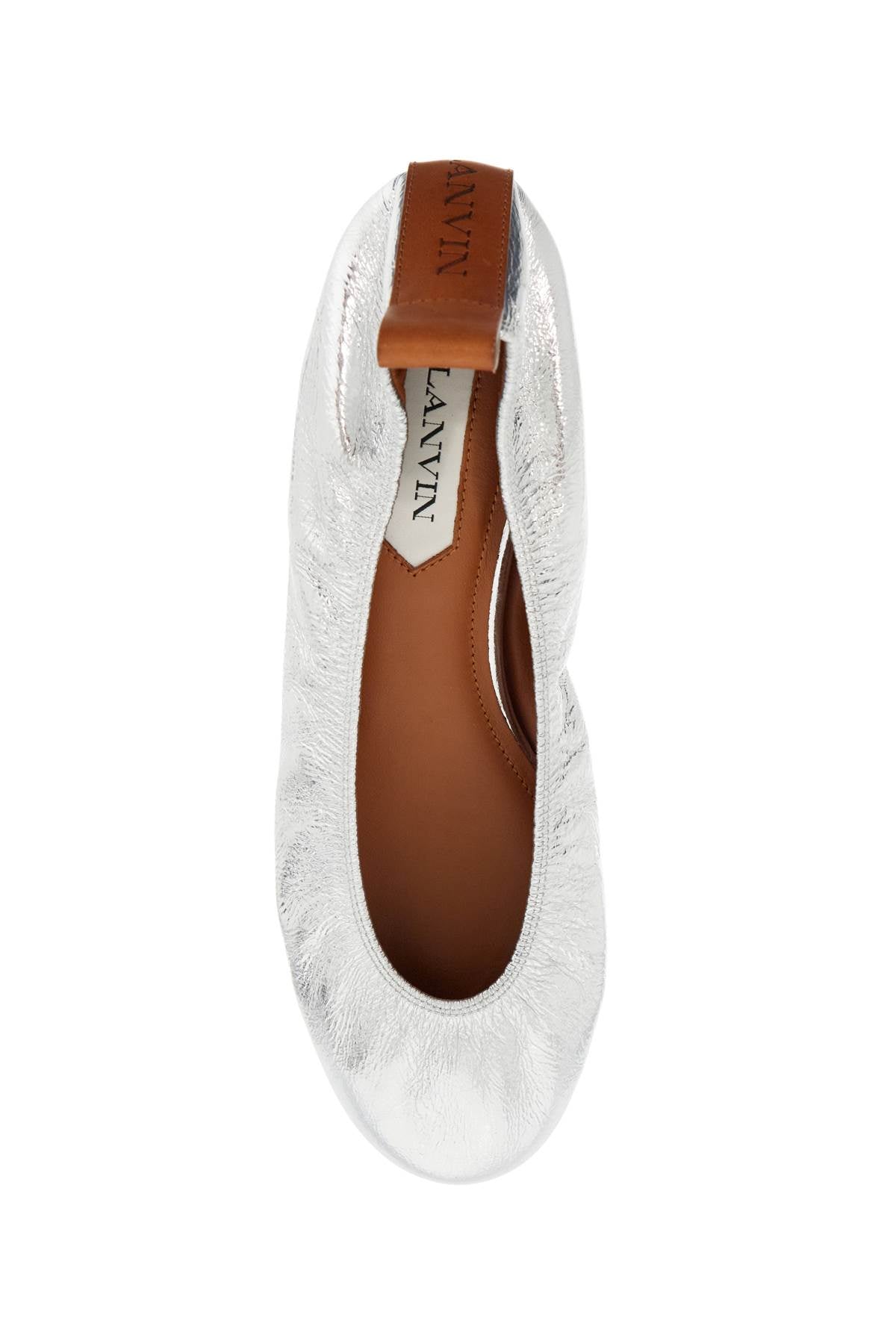 Lanvin Laminate Leather Ballerina Flats with Logo Detail image 1