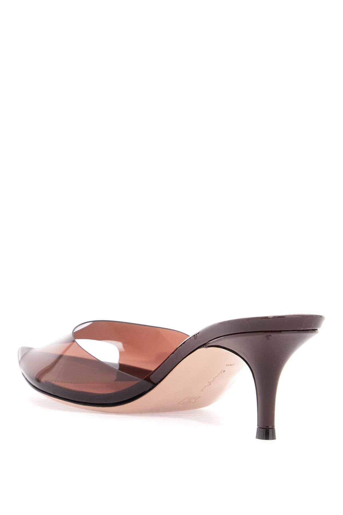 Gianvito Rossi brown glossy tpu sandals with stiletto heel image 2