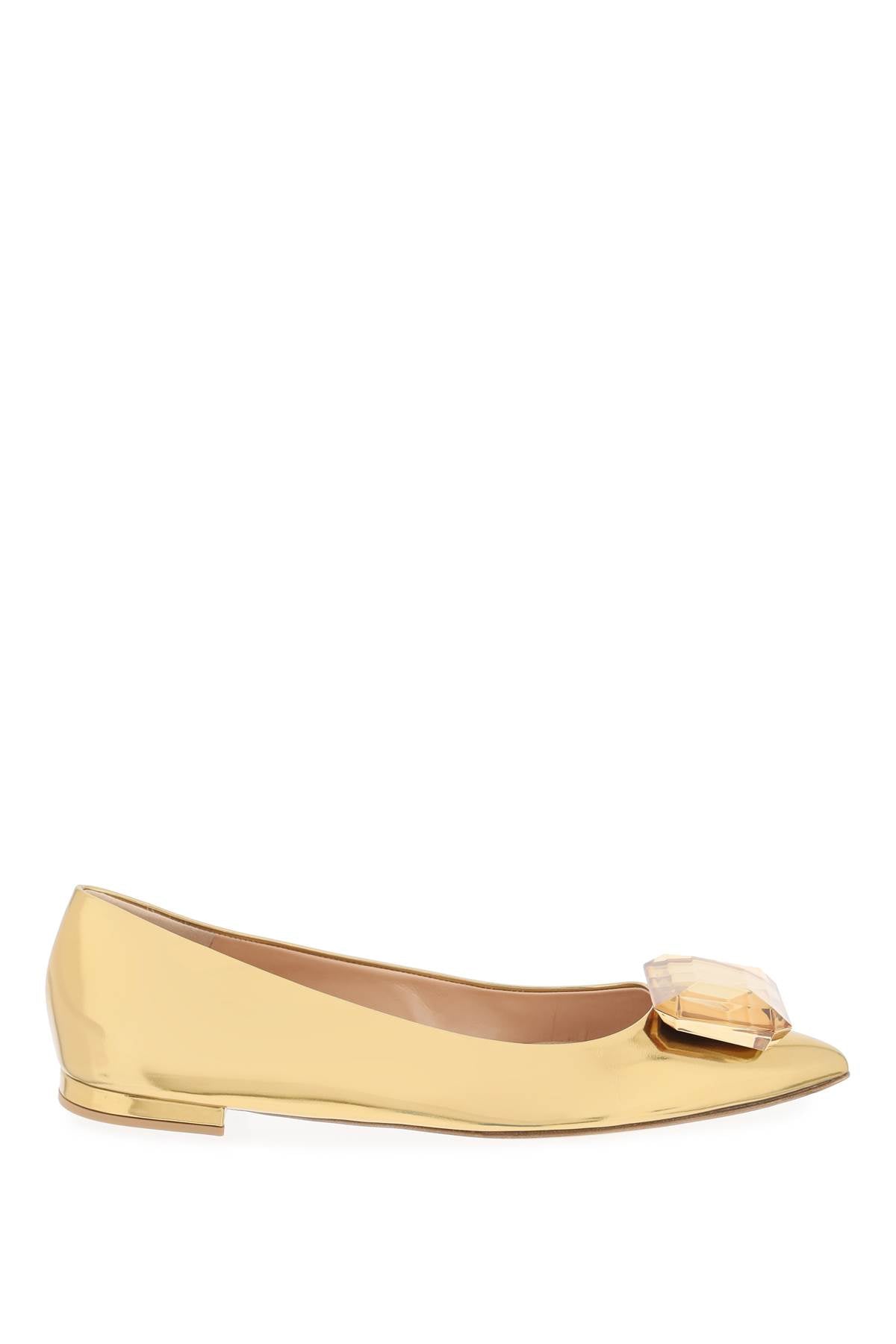 Gianvito Rossi Jaipur Ballet Flats with Emerald-Cut Gemstone image 0