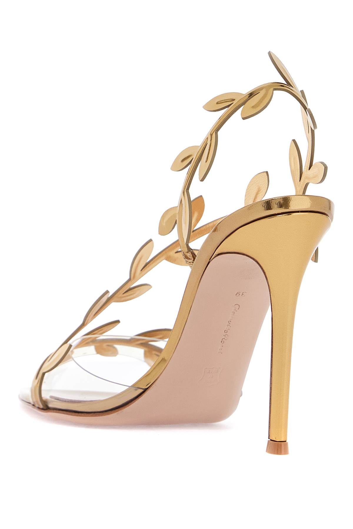 Gianvito Rossi Flavia Mirrored Leather Sandals with Laser-Cut Floral Detail image 2