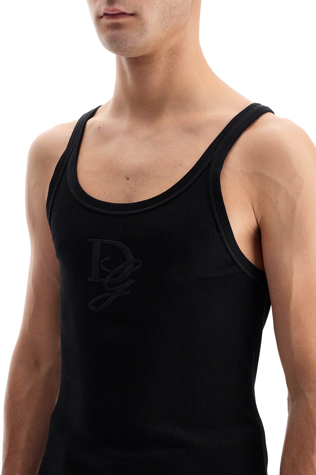 Dolce & Gabbana Embroidered Ribbed Tank Top image 3