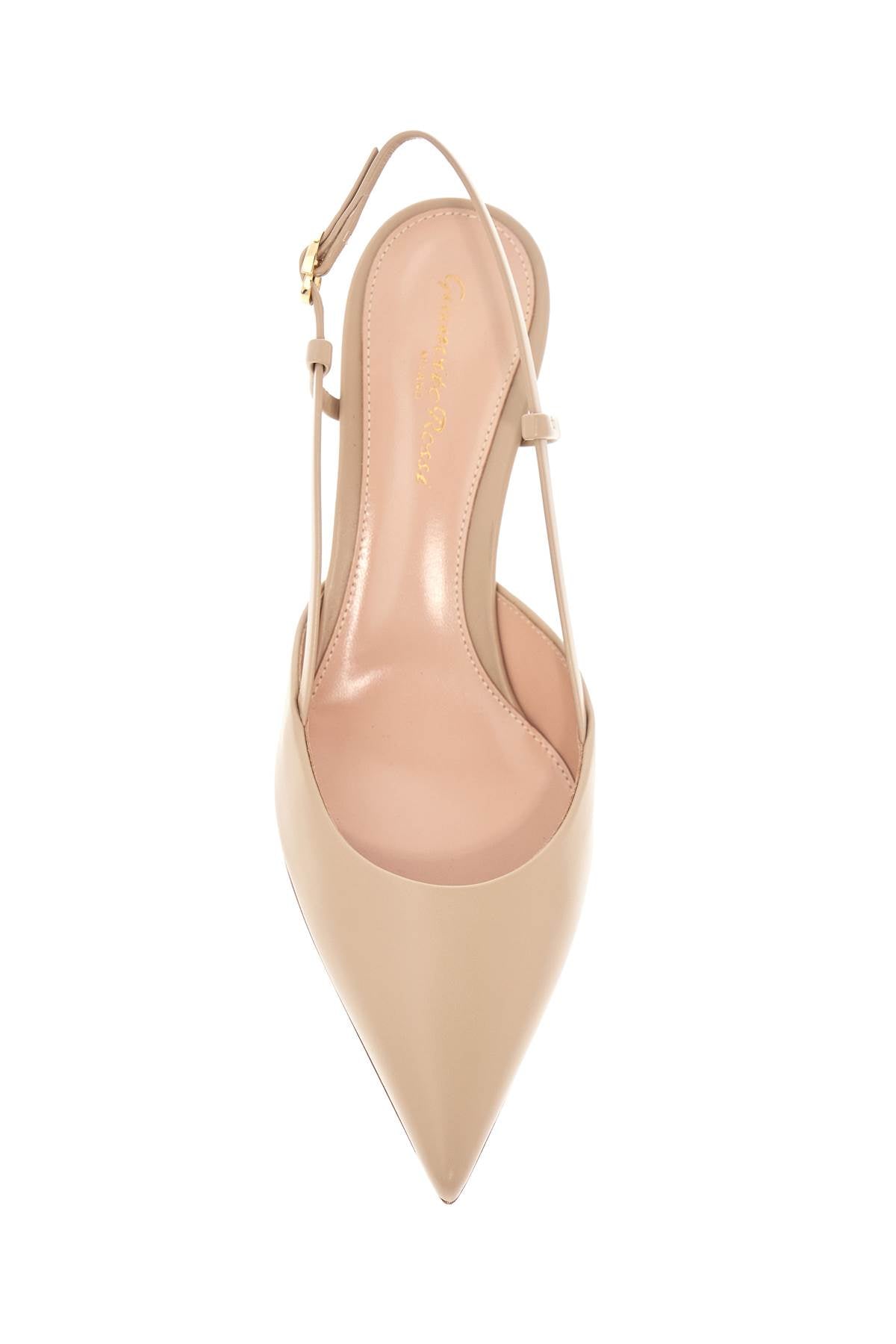 Gianvito Rossi sandy calfskin pumps with open-back and hook-and-loop closure image 1