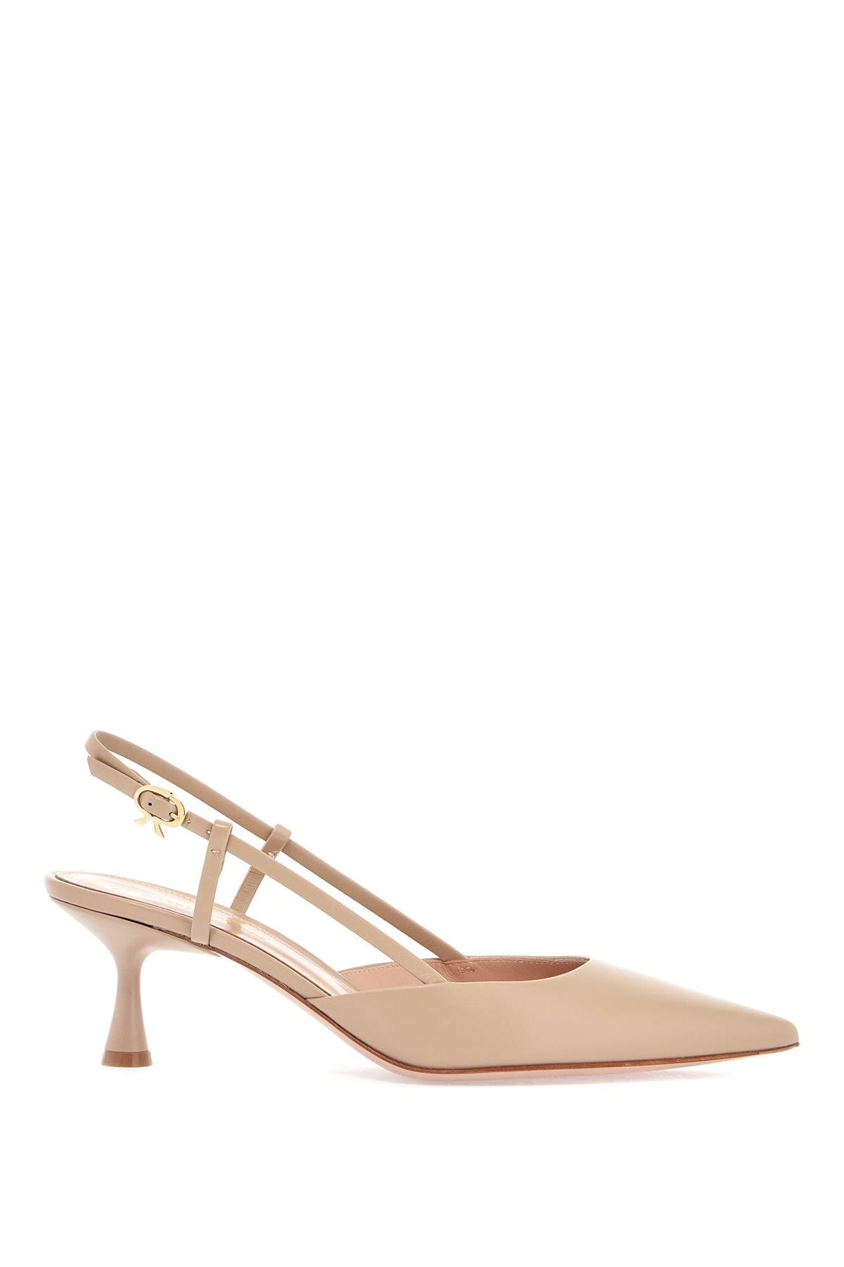 Gianvito Rossi sandy calfskin pumps with open-back and hook-and-loop closure image 0