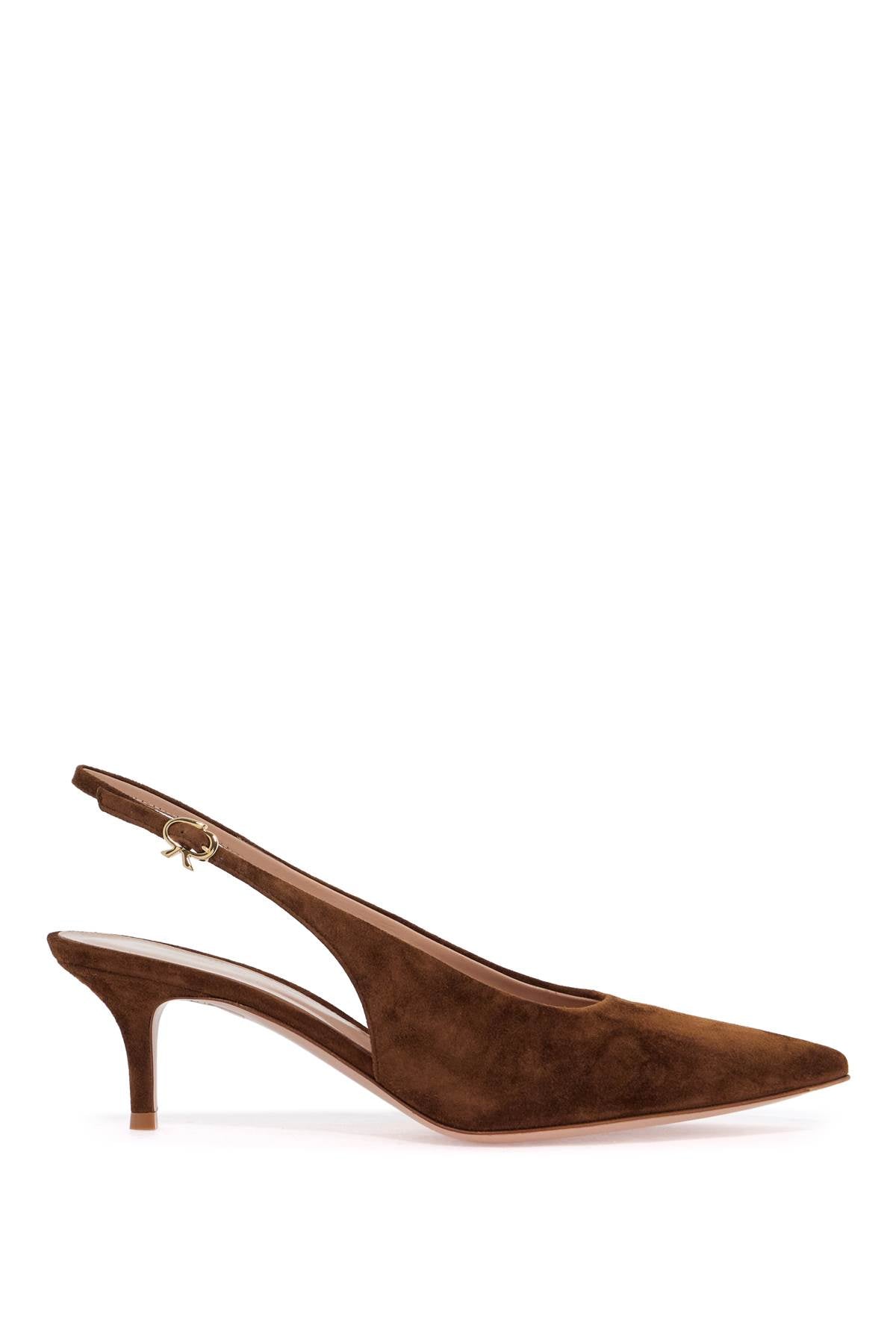 Gianvito Rossi Robbie Sling 55 Suede Leather Pointed Slingback Heels image 0