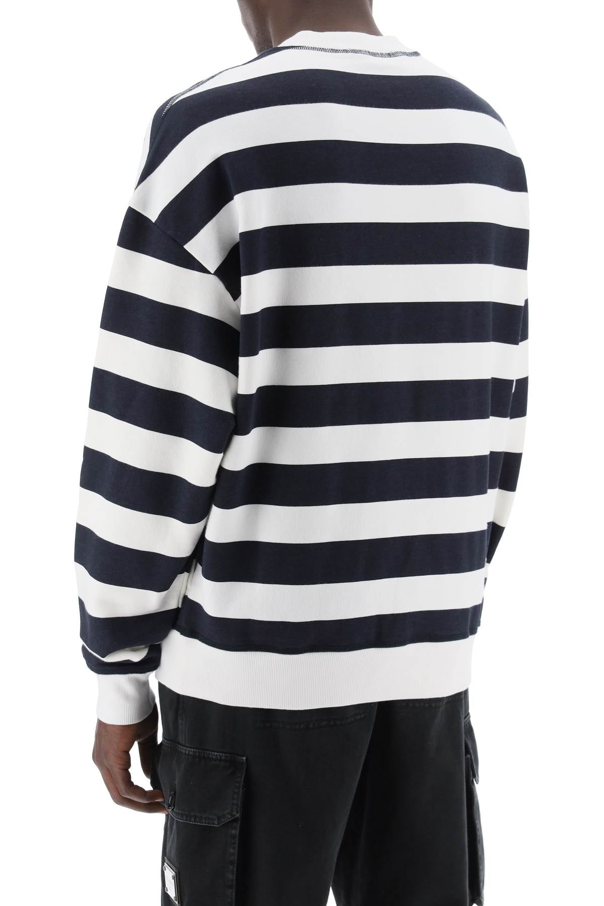 Dolce & Gabbana striped sweatshirt with embroidered logo image 2