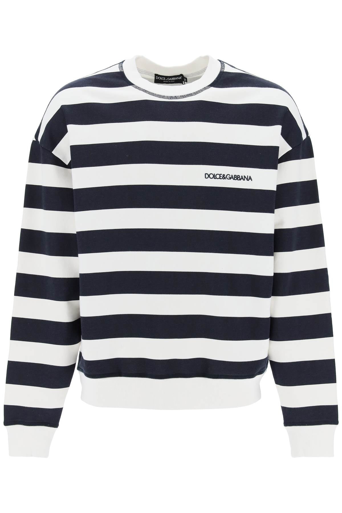 Dolce & Gabbana striped sweatshirt with embroidered logo image 0