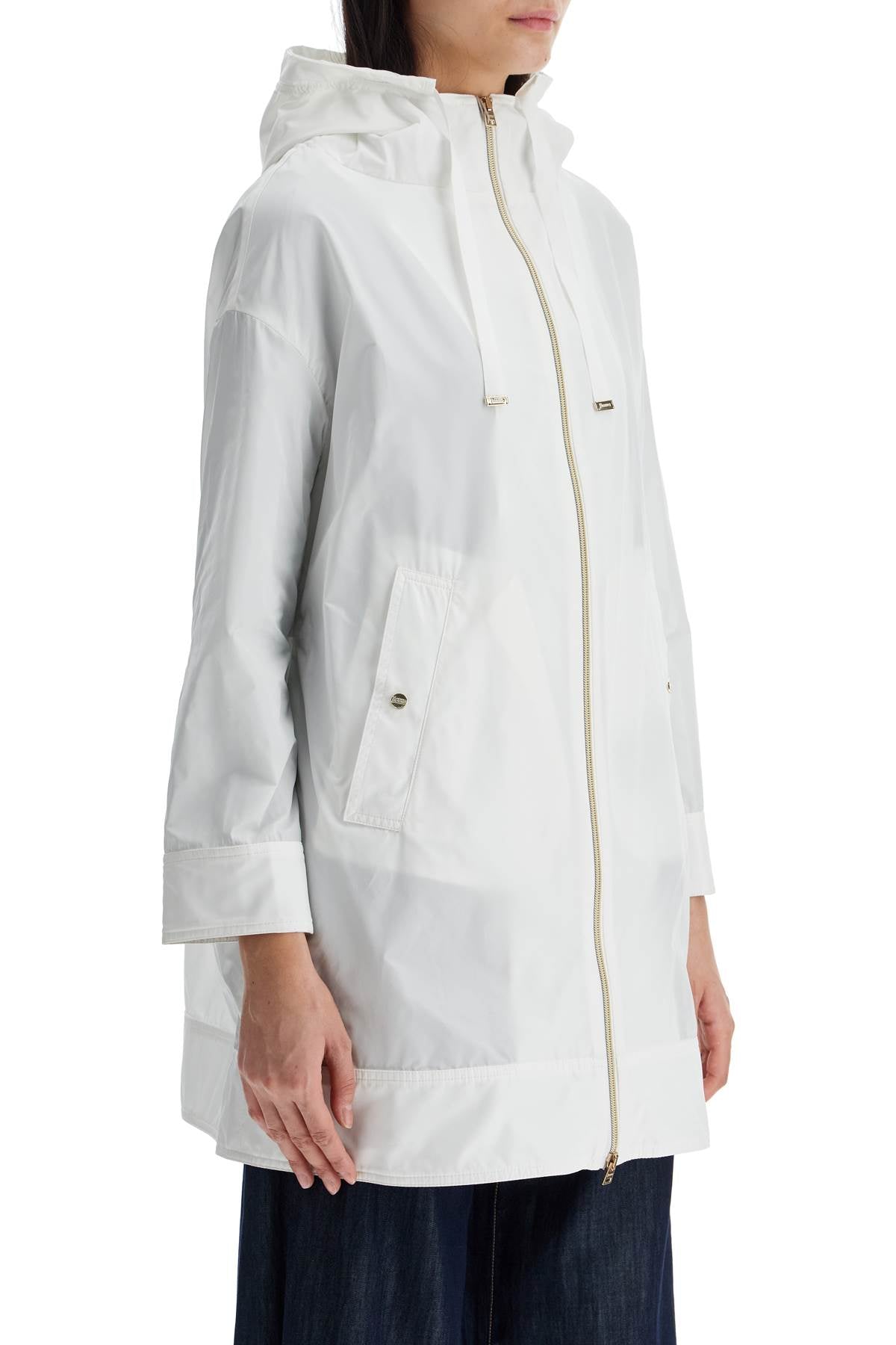 HERNO white waterproof 3/4 sleeve parka techn taffeta image 1