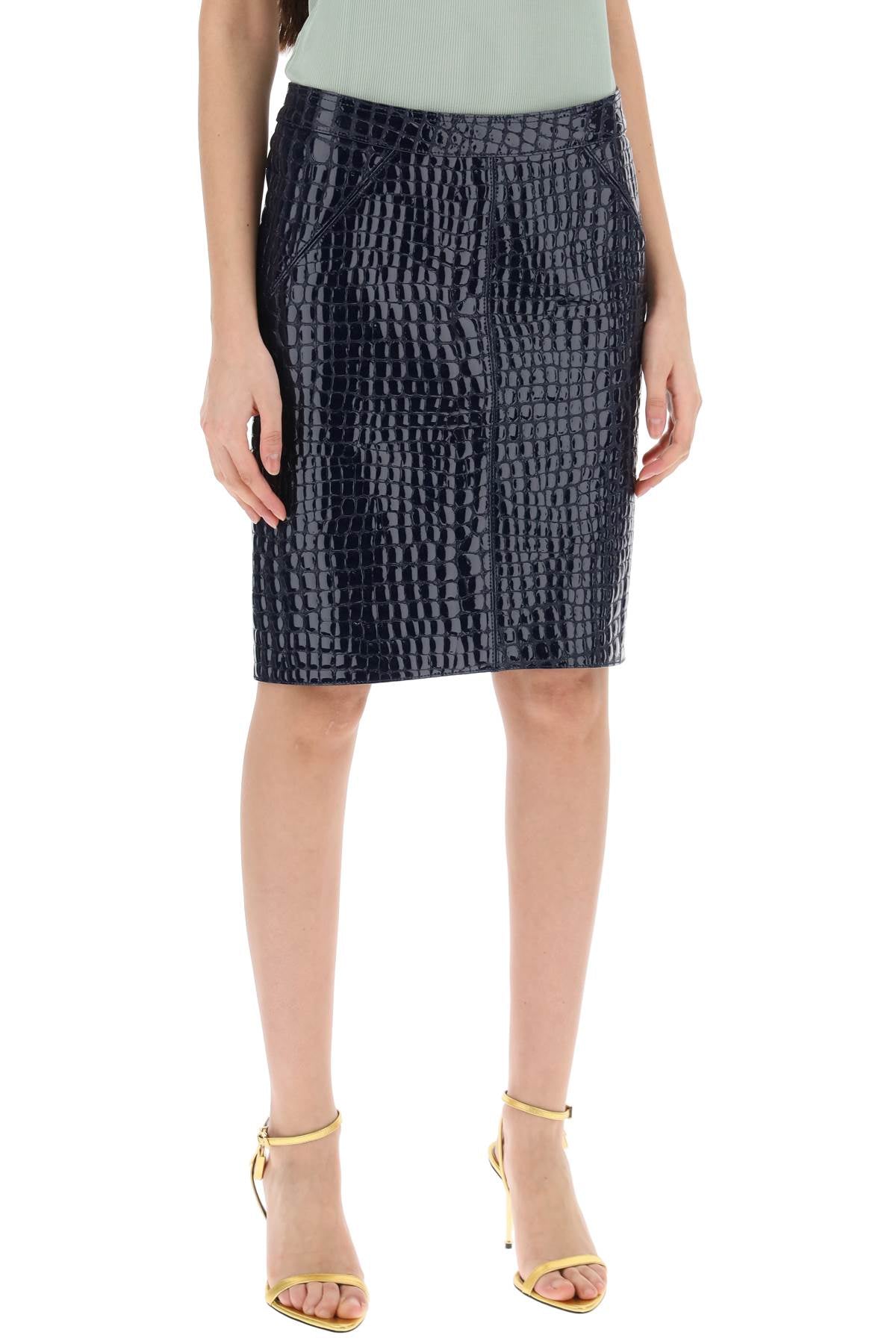 Tom Ford crocodile effect leather skirt image 1