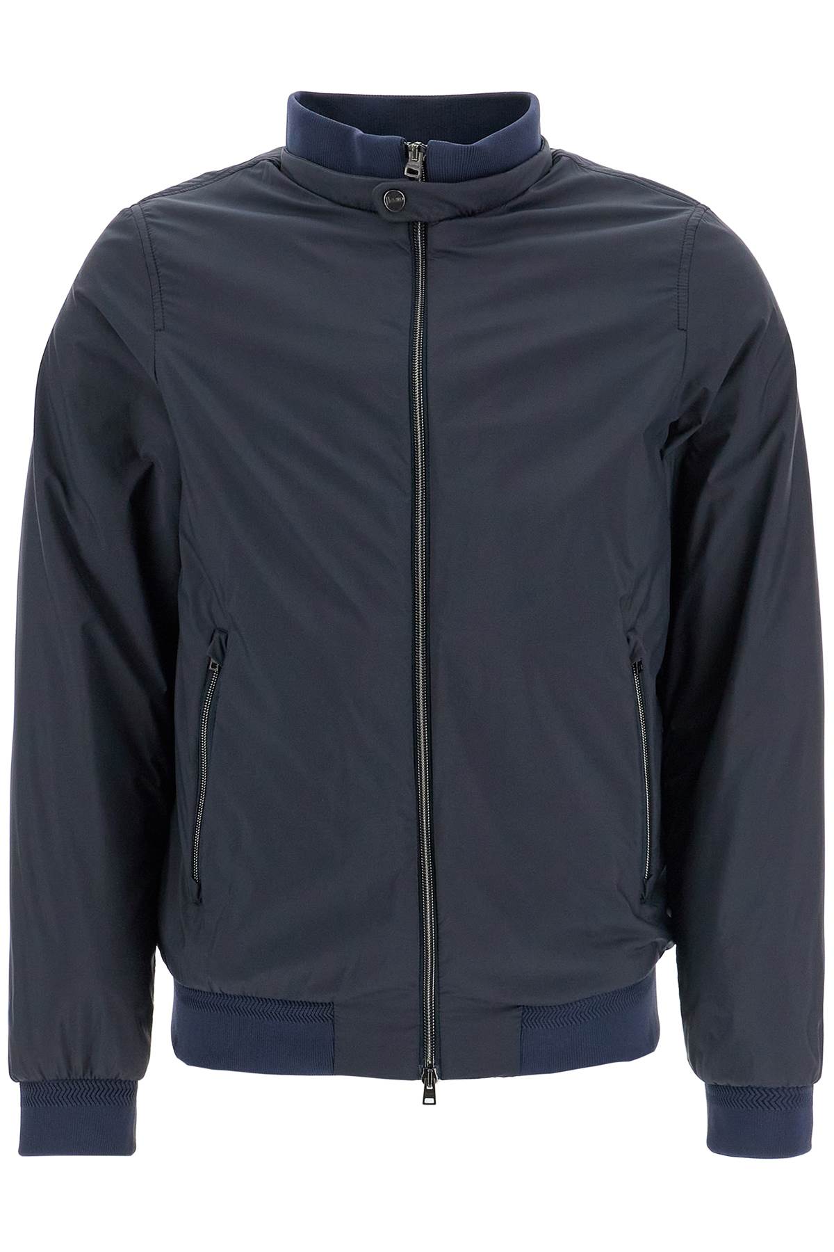 HERNO bomber impermeabile leggero in poliammide blu scuro con zip e tasche image 0