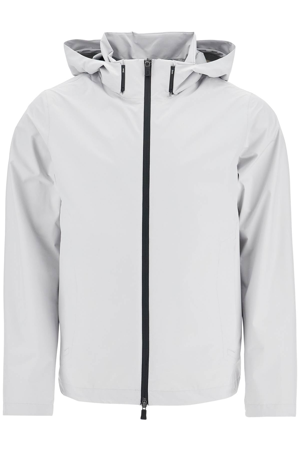 HERNO light gray polyester waterproof bomber with hood image 0