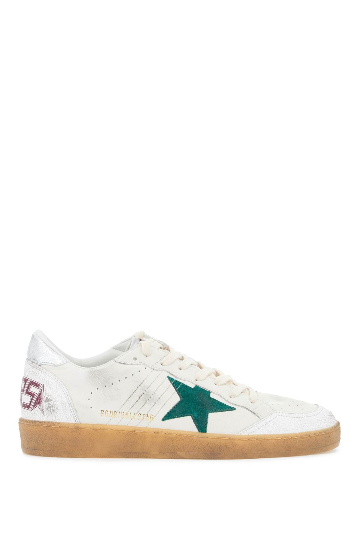 Golden Goose Ball Star Sneakers: Used-Effect Leather Sneakers with Suede Star image 0