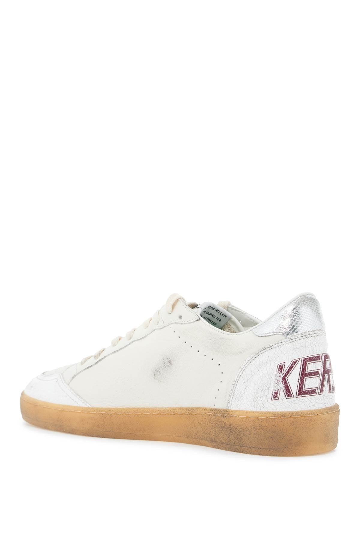 Golden Goose Ball Star Sneakers: Used-Effect Leather Sneakers with Suede Star image 2